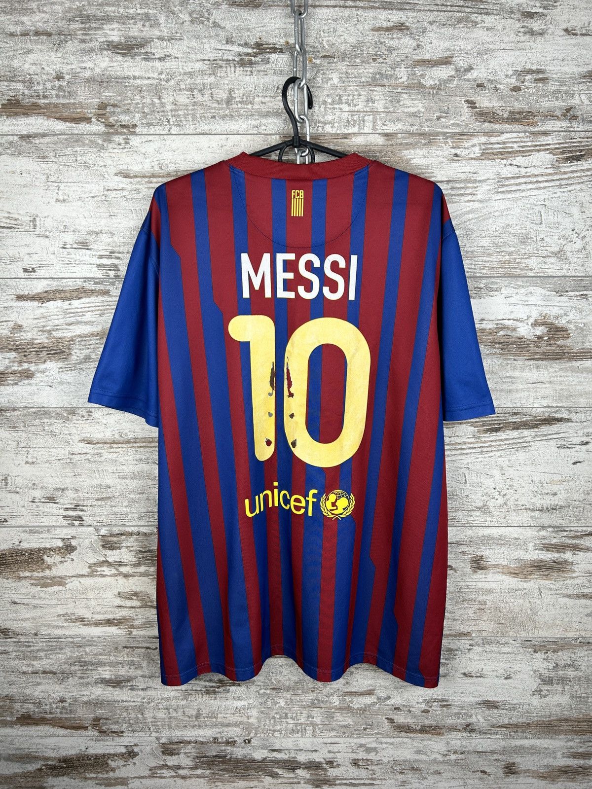 Vintage Mens Vintage Nike FC Barcelona Messi 10 Jersey T-shirt tee Size US XL / EU 56 / 4 - 2 Thumbnail