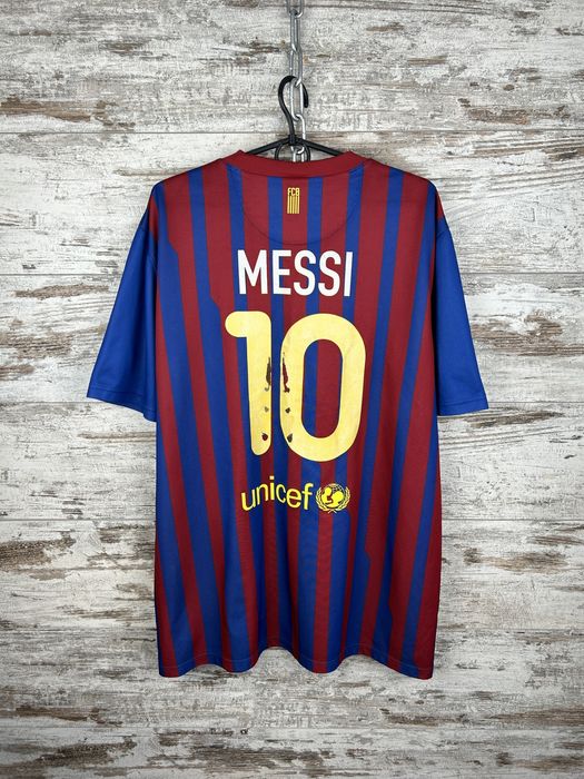 Vintage Mens Vintage Nike FC Barcelona Messi 10 Jersey T-shirt tee