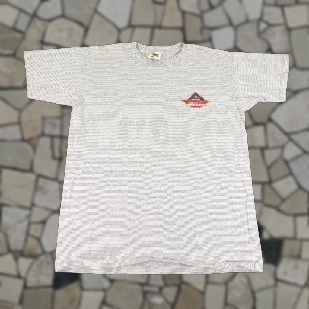 Vintage VINTAGE American Classics Babe Ruth T Shirt Mens Large Gray Striped 90s Sports Logo Cotton Short Sleeve Crew Neck Size US L / EU 52-54 / 3 - 1 Thumbnail