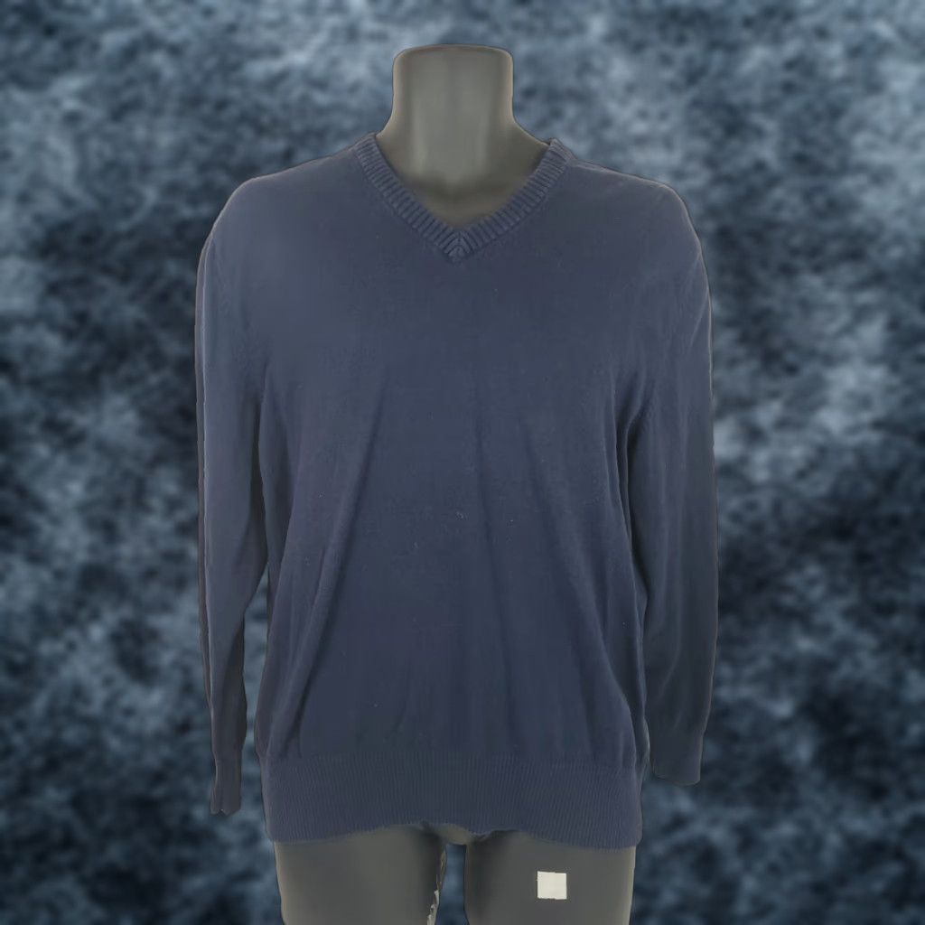 Eddie Bauer Eddie Bauer Sweater Cashmere Blend Pullover V Neck Navy Mens M Blue Solid Classic Size US M / EU 48-50 / 2 - 1 Thumbnail