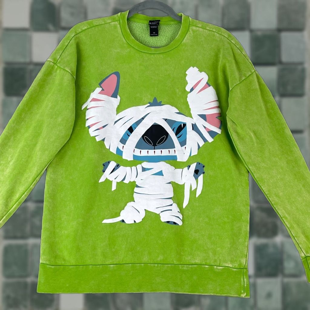 Disney Disney Lilo & Stitch Crew Neck Sweater XS Knit Shirt Women Green Pullover Casual 90s Cartoon Theme Stress: None Size XS / US 0-2 / IT 36-38 - 1 Thumbnail