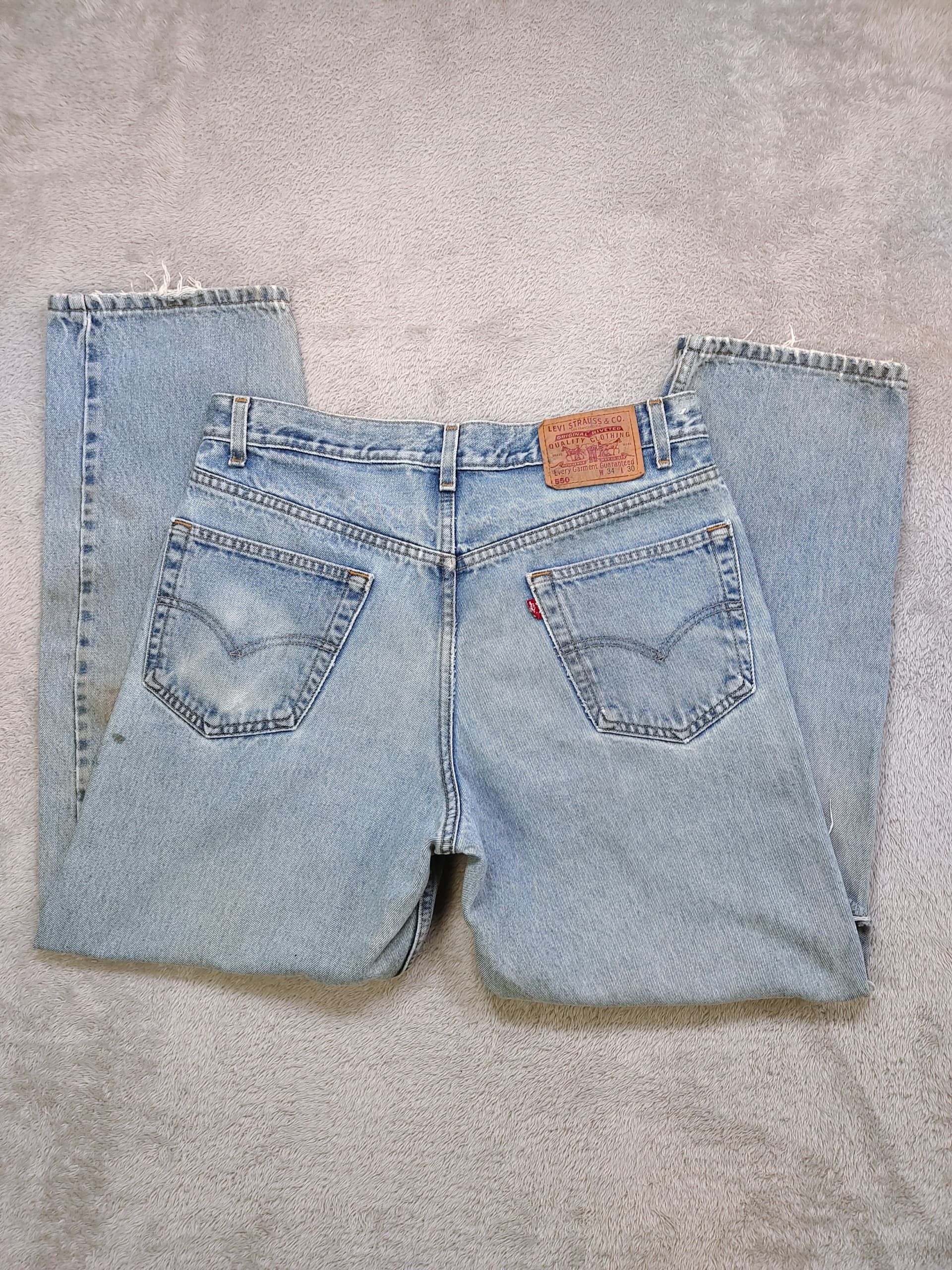 Levi's Vintage Levi’s 550 Relaxed Fit Distressed Light Wash Jeans Size US 34 / EU 50 - 10 Thumbnail