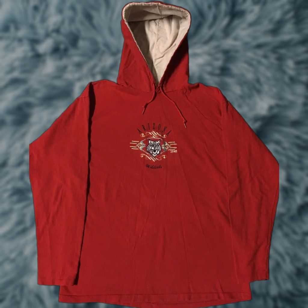 Vintage VINTAGE 90s Arizona Wildcats Hoodie Shirt M Red College Grunge Track University USA Arizona State University Sport Vintage Shirt Mens Size US M / EU 48-50 / 2 - 1 Thumbnail