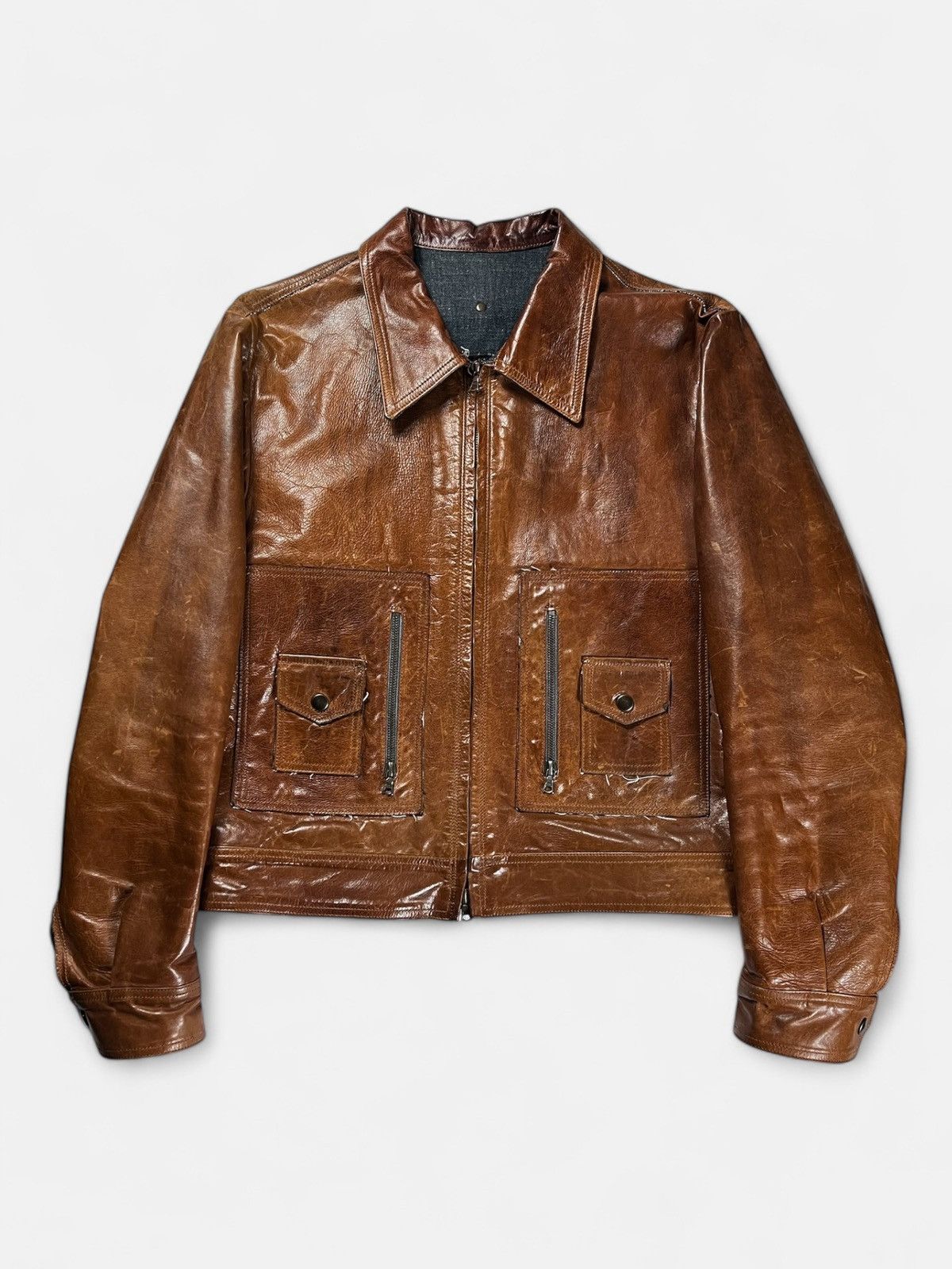 Isaac Sellam Experience Isaac Sellam Experience - Distressed Brown Leather Jacket Size US L / EU 52-54 / 3 - 1 Thumbnail