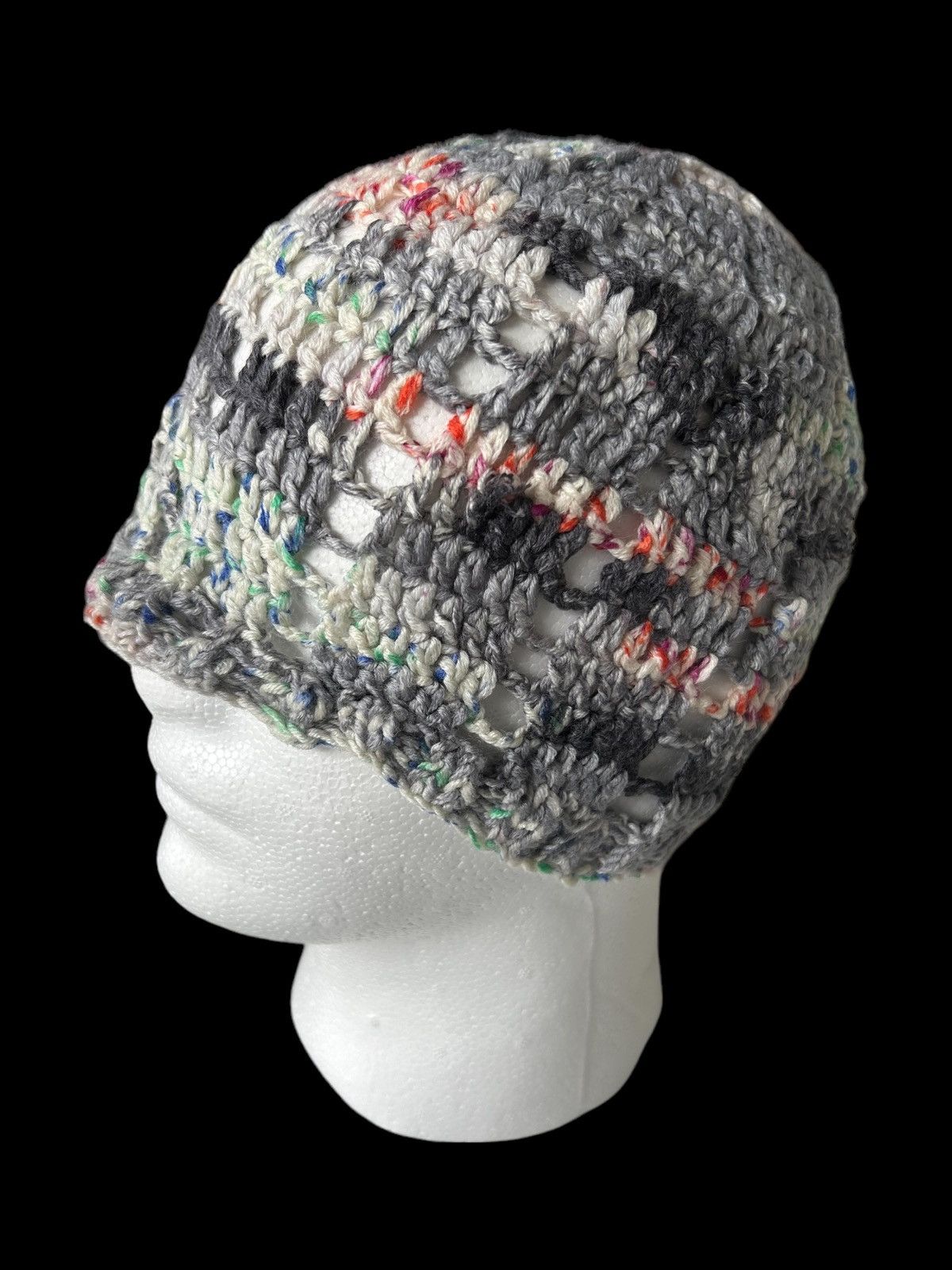 14th Addiction × Japanese Brand Crochet Knitted Distressed Design Handmade Beanie Hats Size ONE SIZE - 1 Thumbnail