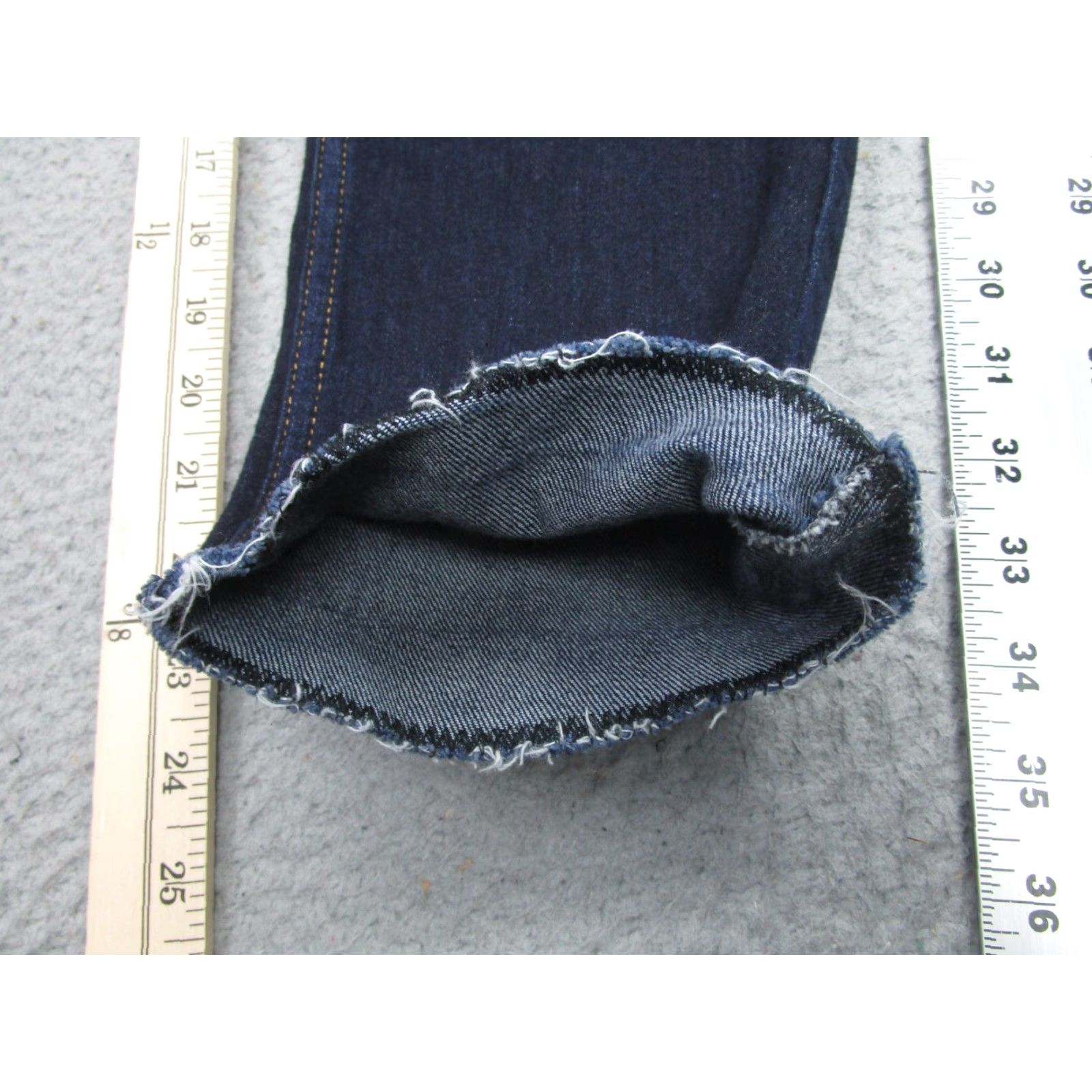 Ksubi Ksubi Jeans Mens 34 Dark Wash Slim Tapered Stretch Denim Button Fly Raw Hem Distressed Logo Mens Size US 34 / EU 50 - 3 Thumbnail