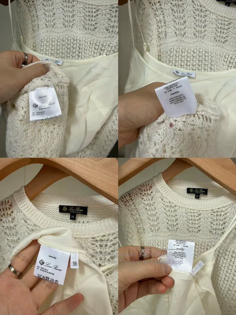 Loro Piana Loro Piana Cream-style cashmere crochet sweater two-piece Size XXS / US 00 / IT 34 - 9 Thumbnail