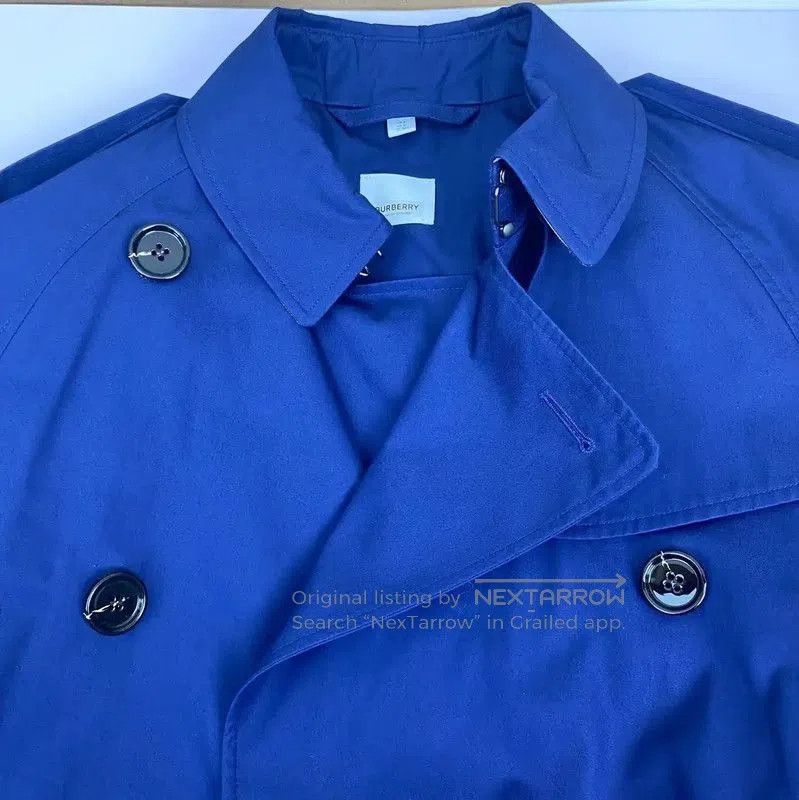 Burberry Burberry Blue Long Trench Coat for Women. Size S / US 4 / IT 40 - 2 Thumbnail