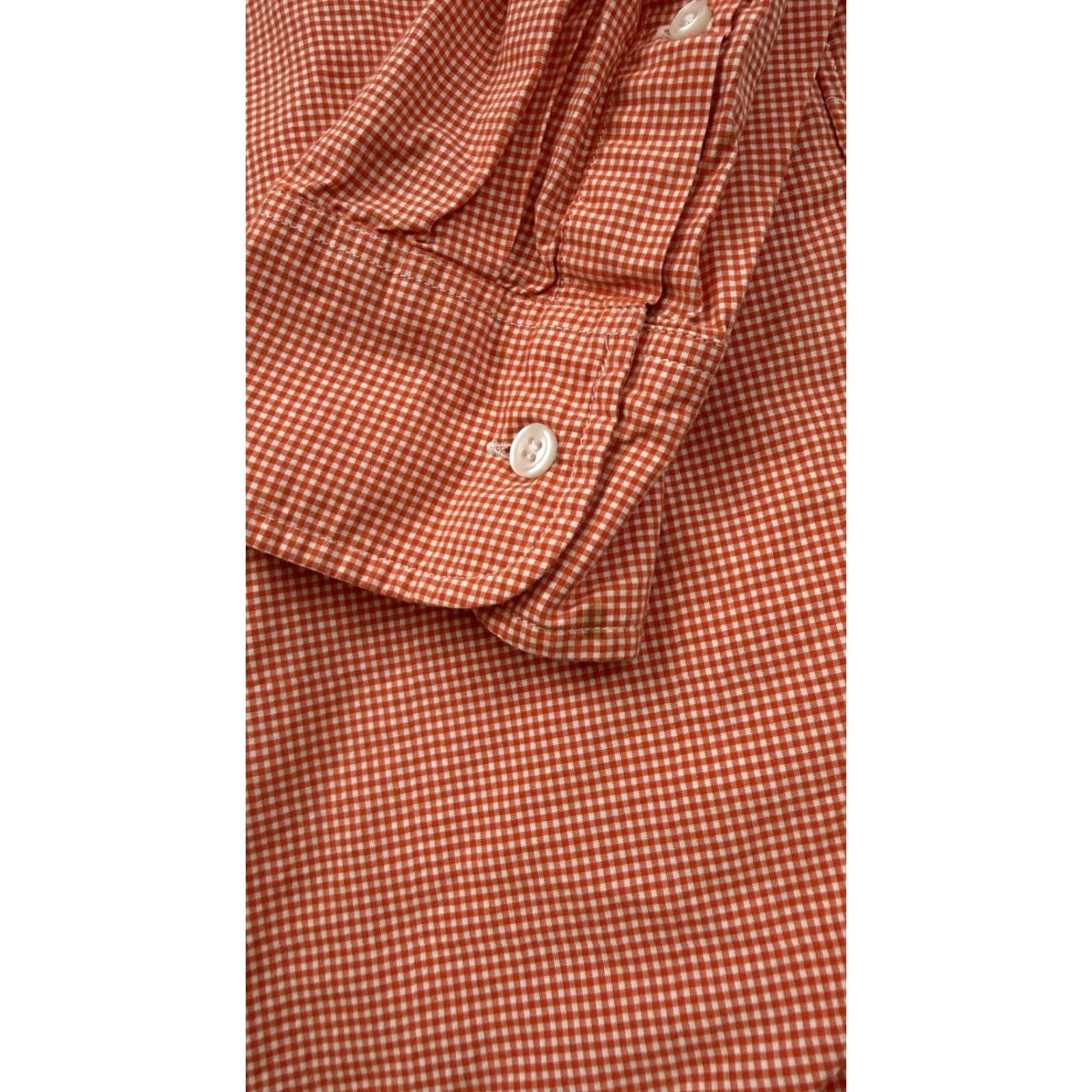 J.Crew J.Crew Shirt Mens Medium Orange Gingham Button-Down Long Sleeve Cotton Size US M / EU 48-50 / 2 - 6 Thumbnail