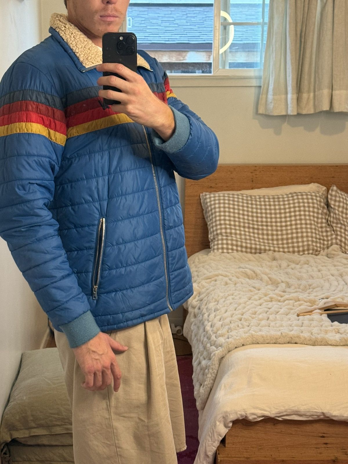 Aviator Nation Aviator Nation Sunburst Stripe Puffer w/ Sherpa Collar Size US XL / EU 56 / 4 - 4 Thumbnail