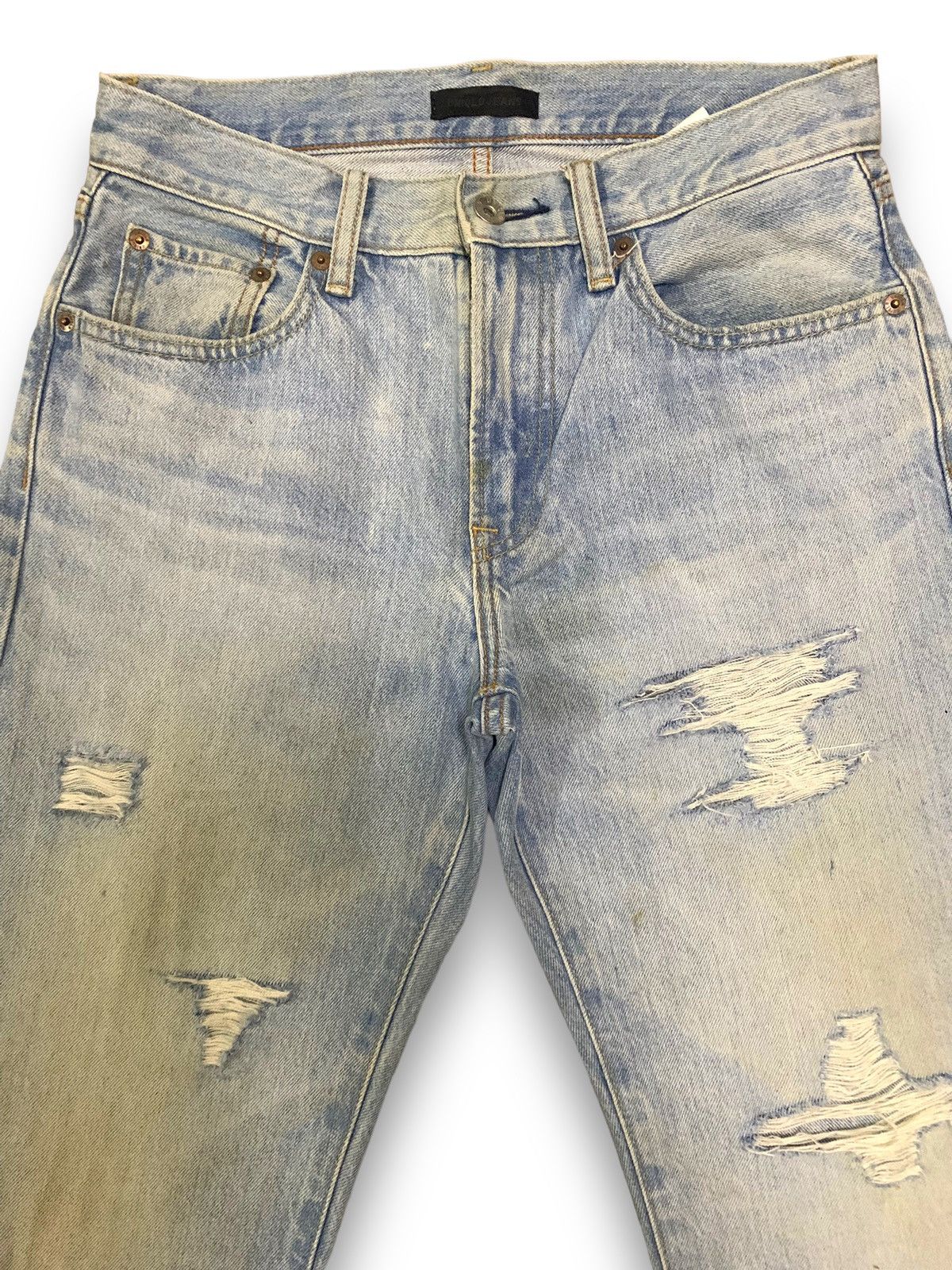 Uniqlo Vintage Y2K Uniqlo Mud Wash Straight Fit Distressed Jeans Size US 29 - 3 Thumbnail