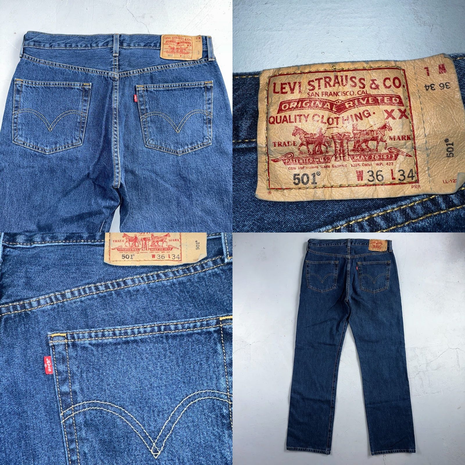 Levi's Levi's 501 Vintage Y2K Columbia Straight Jeans 36x34 90s Med Wash Mens Denim Jeans Size US 36 / EU 52 - 9 Thumbnail
