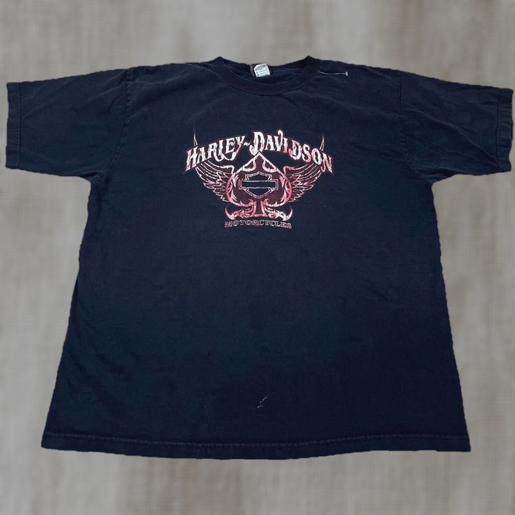 Harley Davidson VINTAGE Harley-Davidson T-Shirt Men XXL Black Crew Neck Short Sleeve Graphic Print Biker Motorcycle USA 80s Retro Size US XXL / EU 58 / 5 - 1 Thumbnail
