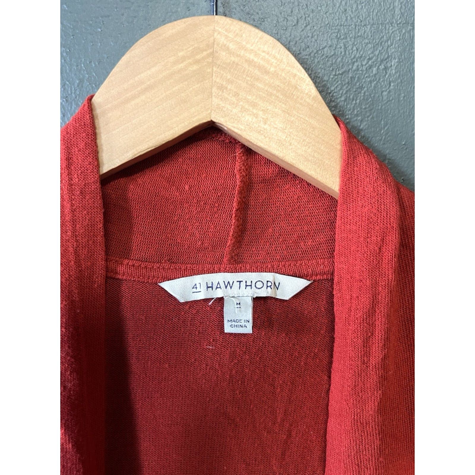 Vintage 41 Hawthorn Womens Red Cardigan Sweater Open Front Long Sleeve Knit Size M Size M / US 6-8 / IT 42-44 - 3 Thumbnail
