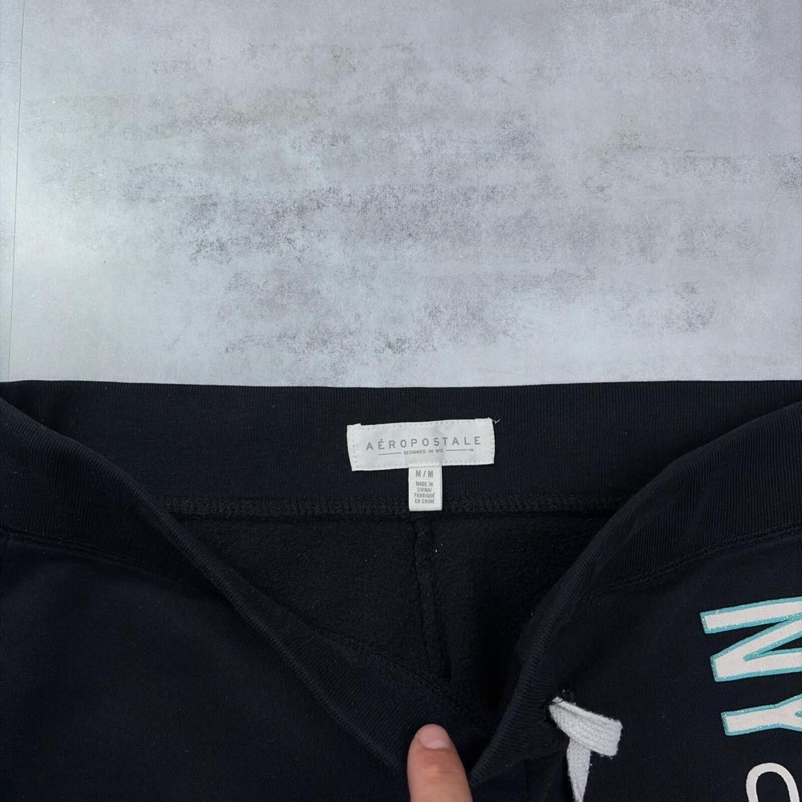 Aeropostale Y2K Black Aeropostale Grunge Flared Sweatpants Size 32" / US 10 / IT 46 - 4 Thumbnail