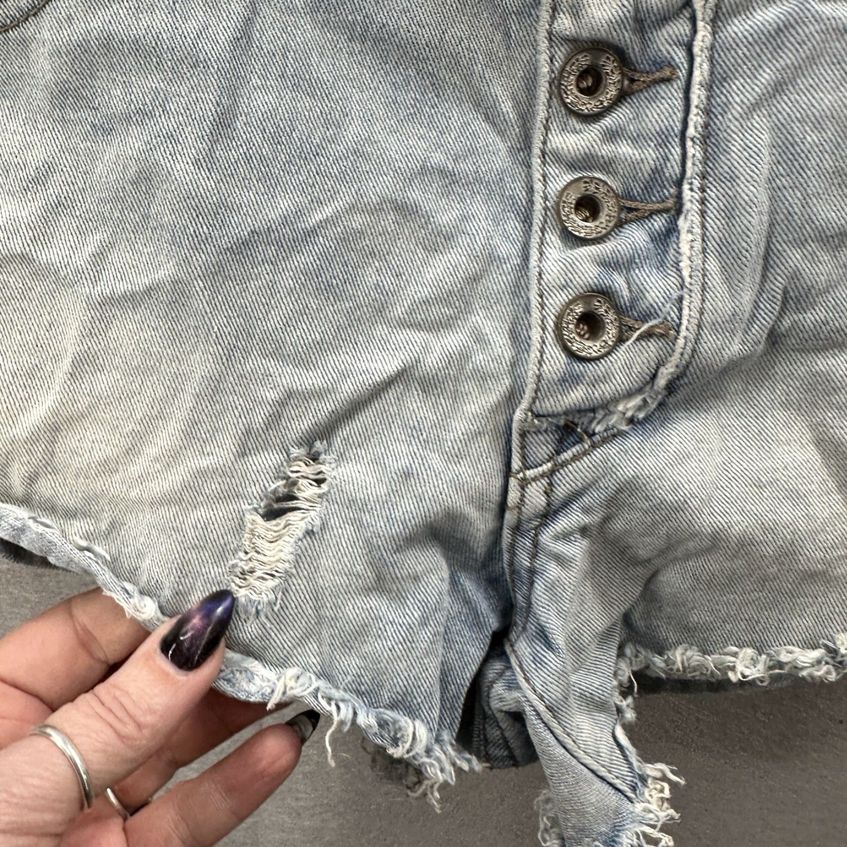 Free People Free People Denim Shorts Womens 27 Shortie Button Fly Boho y2k Blue Size 27" / US 4 / IT 40 - 7 Thumbnail