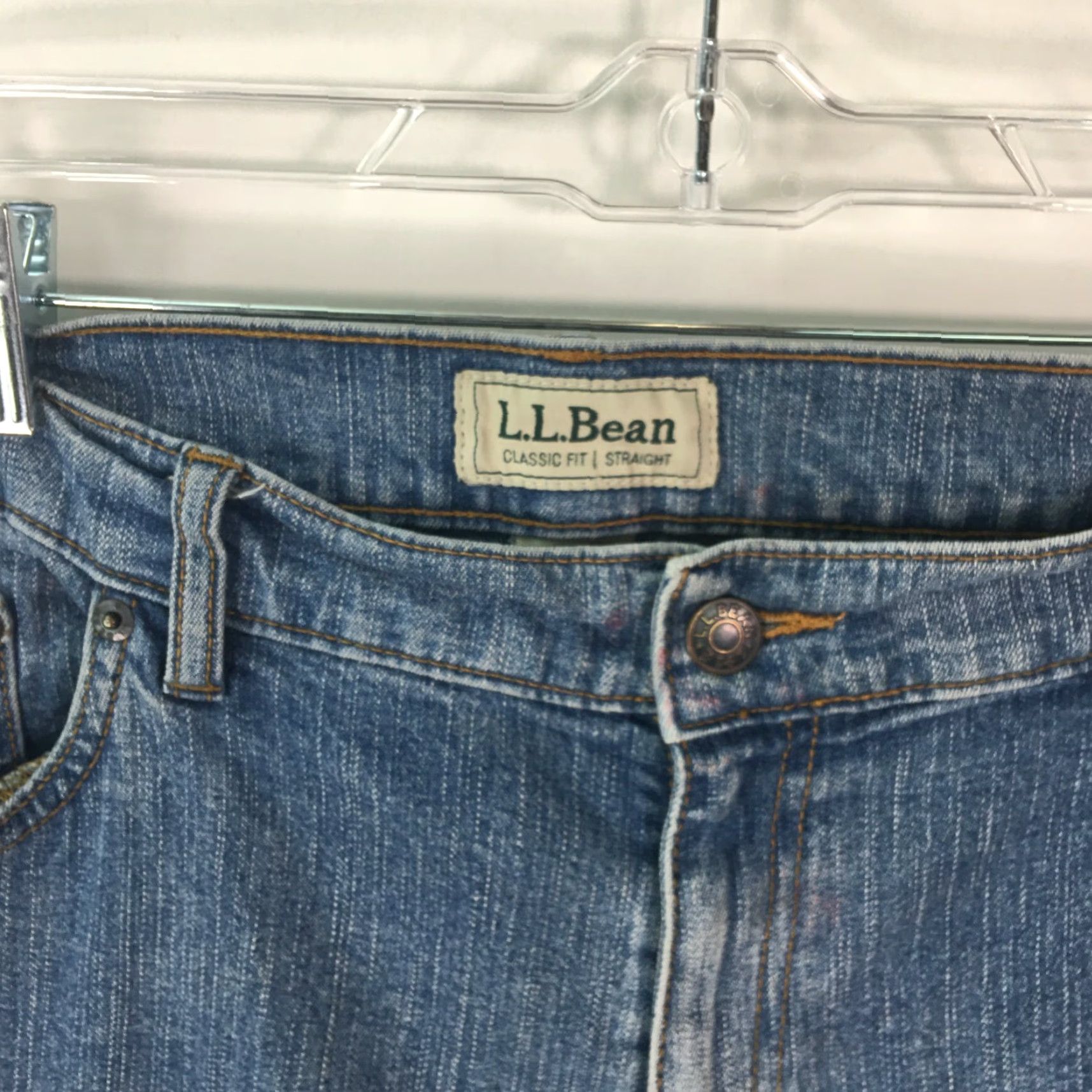 Vintage L.L. Bean Women's Classic Cropped Denim Jeans Size 16P Blue 5-Pocket Comfort Size 38" / US 16 / IT 52 - 4 Thumbnail