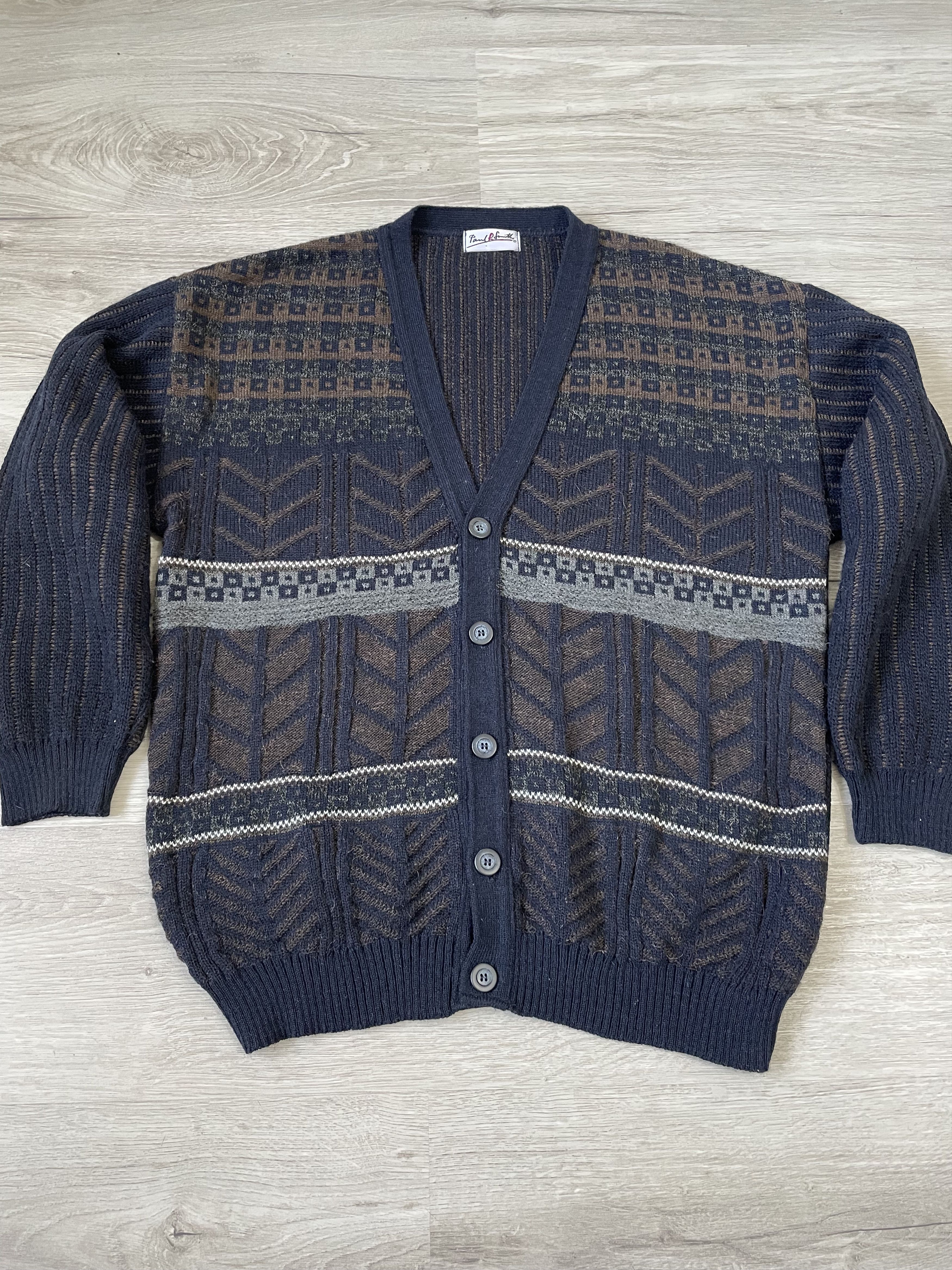 Paul Smith × Vintage MENS CASUAL RARE CARDIGAN PAUL SMITH Size US L / EU 52-54 / 3 - 4 Thumbnail