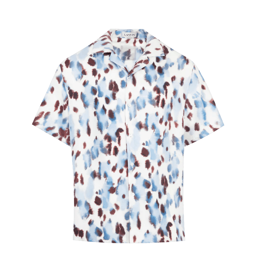 Lanvin o1h1sh11224 Abstract Print Bowling Shirt in Multicolor Size US XL / EU 56 / 4 - 1 Thumbnail