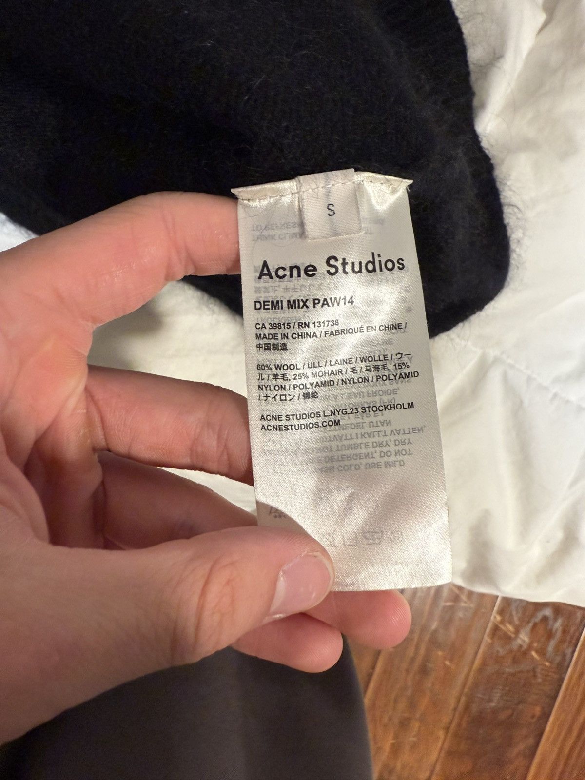 Acne Studios Acne Studios Demi Mix PAW14 Wool Mohair Black Sweater Size US S / EU 44-46 / 1 - 4 Thumbnail
