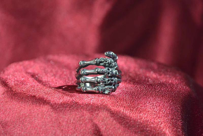 Jewelry Skull Modern Jewelry Rings Open Size Chrome Ring (Size 7-13) Size ONE SIZE - 3 Thumbnail