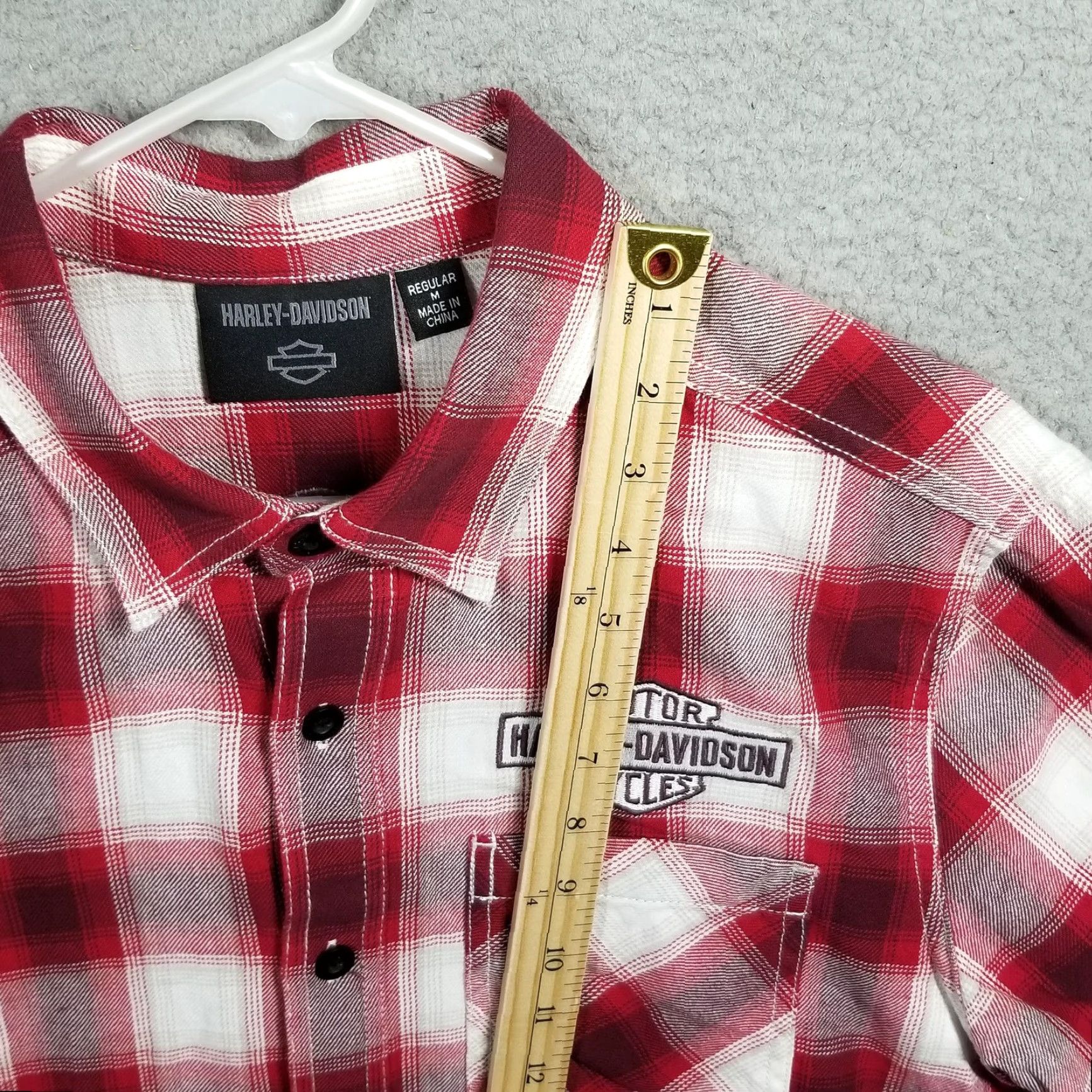 Harley Davidson Harley-Davidson Shirt Mens M Red Plaid Short Sleeve Button Up Milwuakee Size US M / EU 48-50 / 2 - 6 Thumbnail