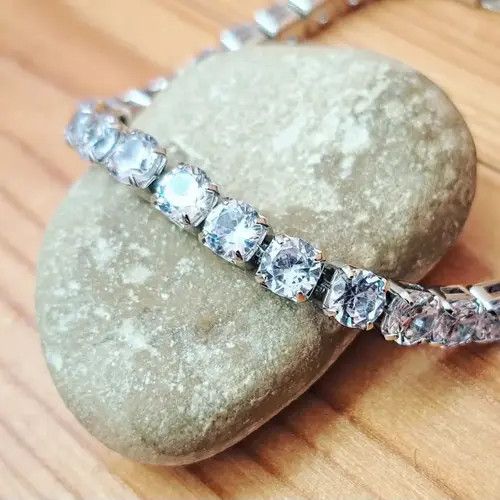 Jewelry Nozomi x Hanai Cubic Zirconia Mens Crystal Chain Bracelet Size ONE SIZE - 3 Thumbnail