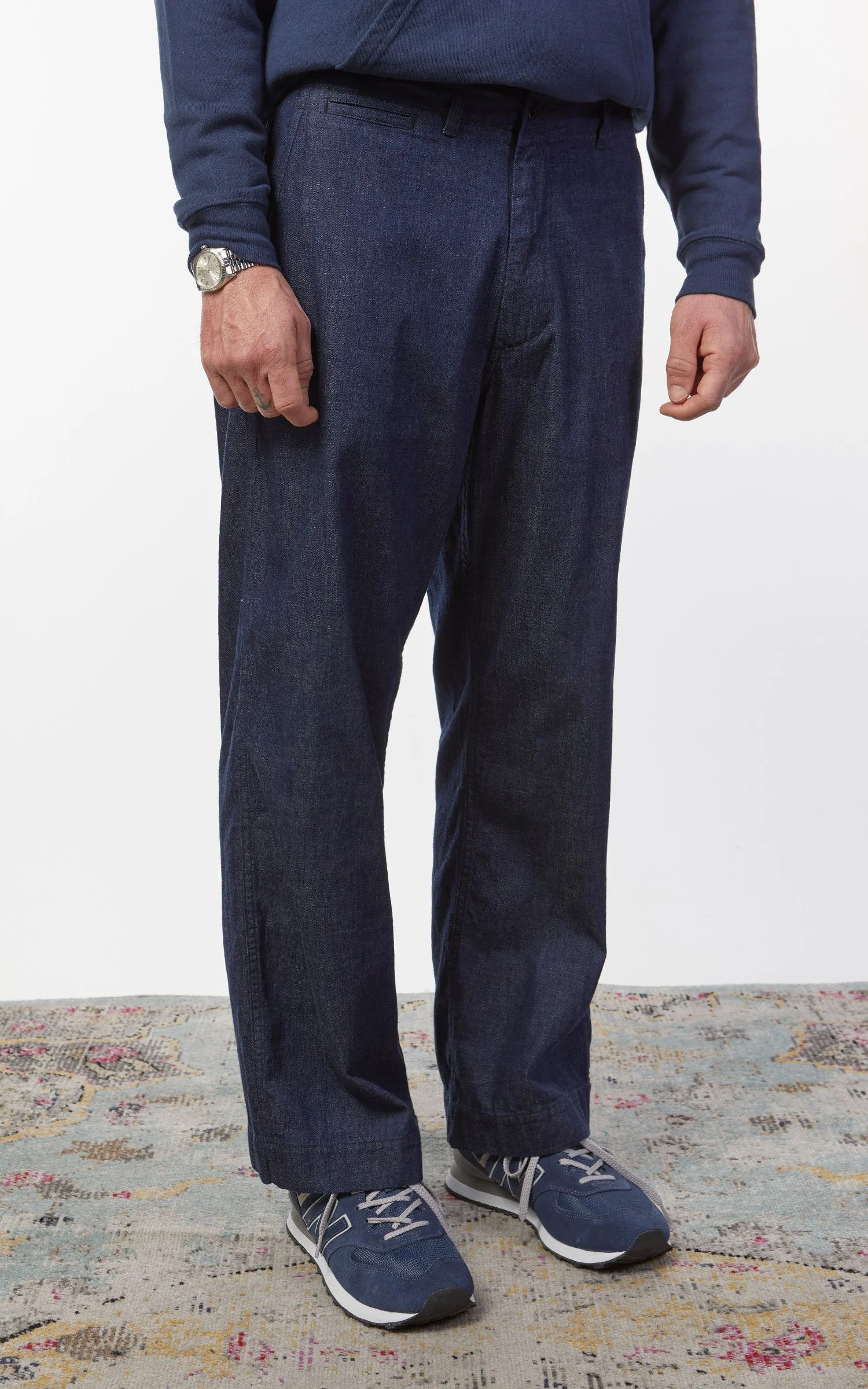 image of Beams Plus Mil Trousers Denim in Indigo, Men's (Size 30)