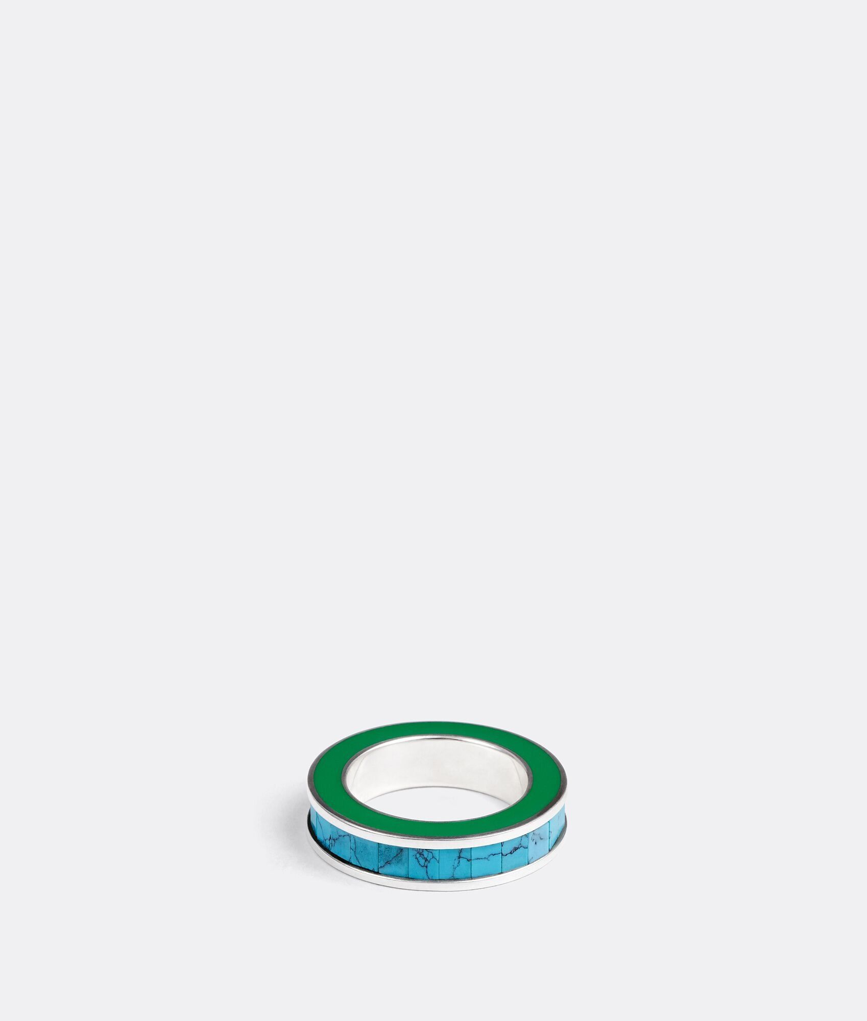 Bottega Veneta o1bcso1str0725 Size: 11 / Mosaic Ring in Turquoise/Parakeet Size ONE SIZE - 5 Thumbnail