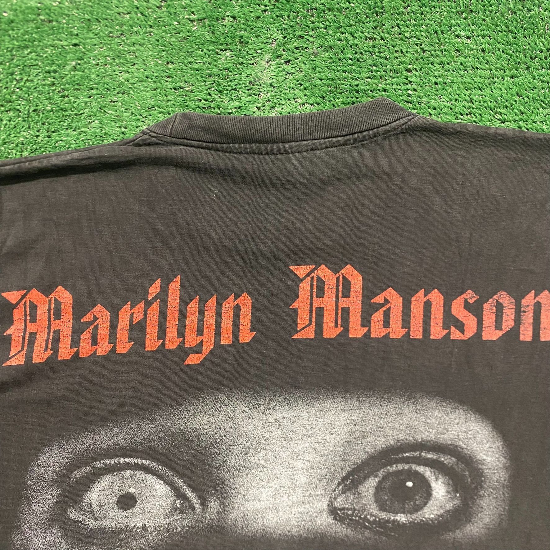 Band Tees Vintage 90s Marilyn Manson Shirt Faded Goth Metal Band Tee Size US L / EU 52-54 / 3 - 8 Thumbnail