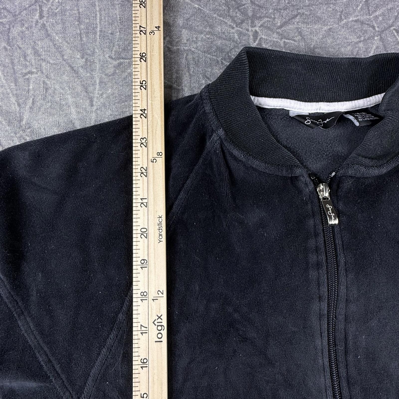 Sean John Sean John Sweater Women's L Black Vintage Y2K Velour Size L / US 10 / IT 46 - 5 Thumbnail