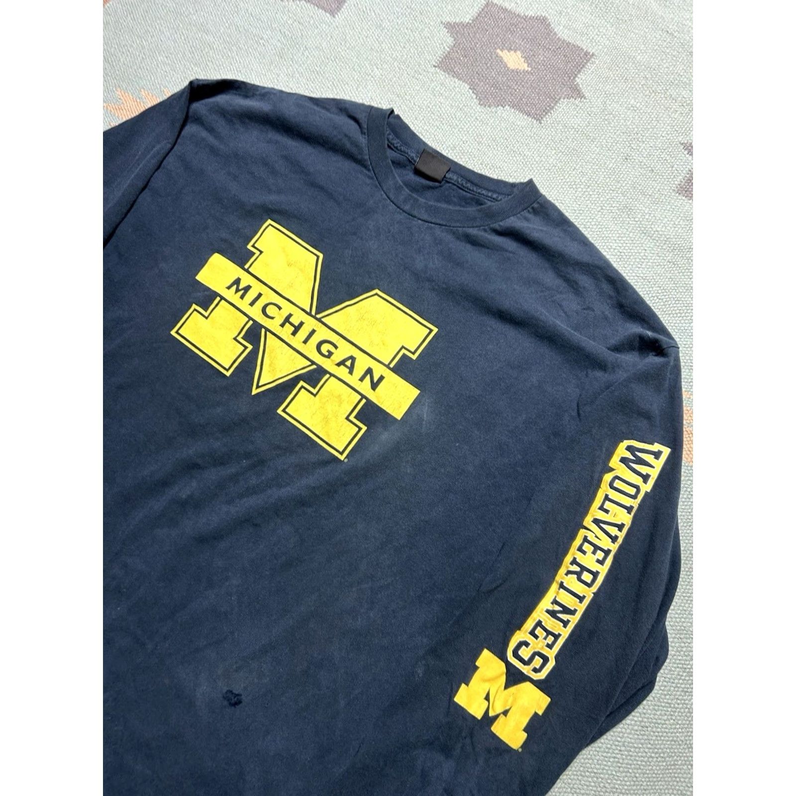 Starter VINTAGE Starter University of Michigan Wolverines XL Long Sleeve T-Shirt Men Blue Graphic Size US XL / EU 56 / 4 - 4 Thumbnail