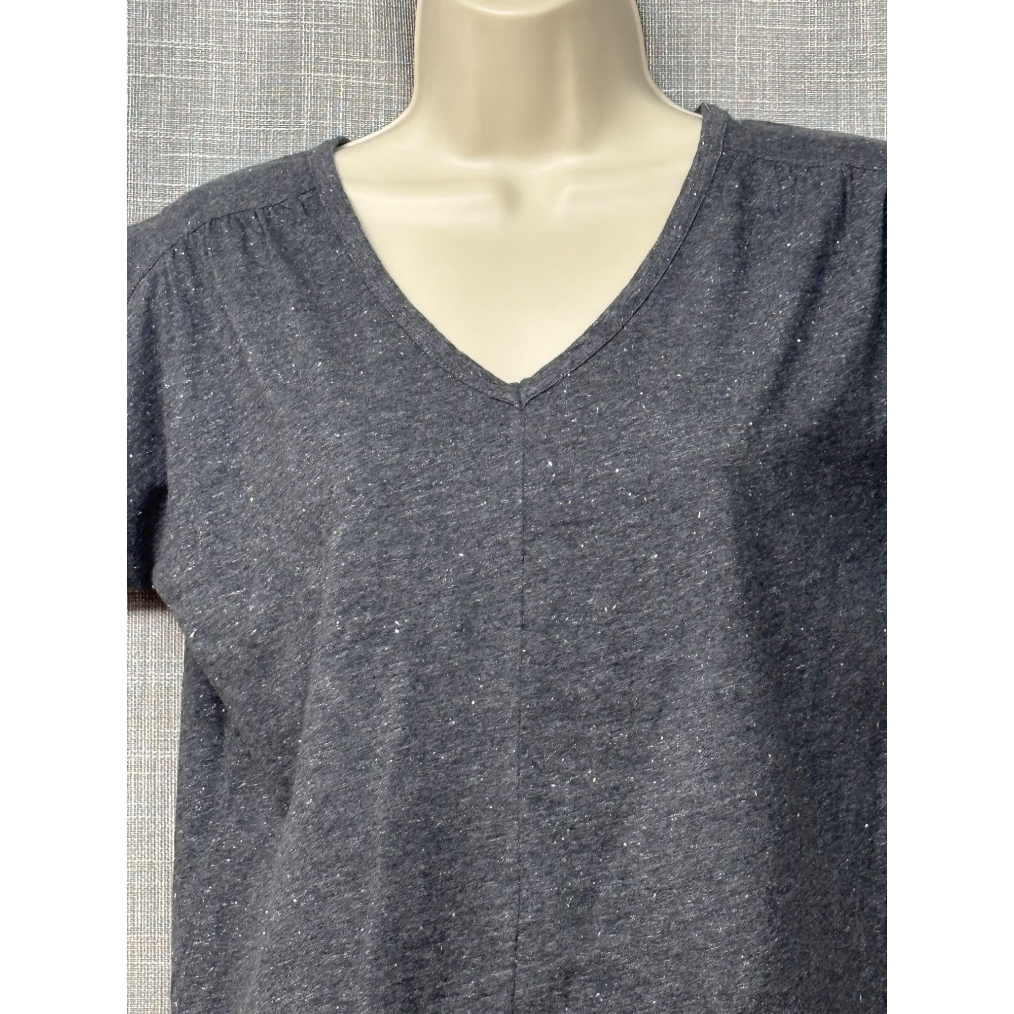 Style & Co Style & Co Petite Heathered Dolman Top, Charcoal Heather, PM Size ONE SIZE - 3 Thumbnail