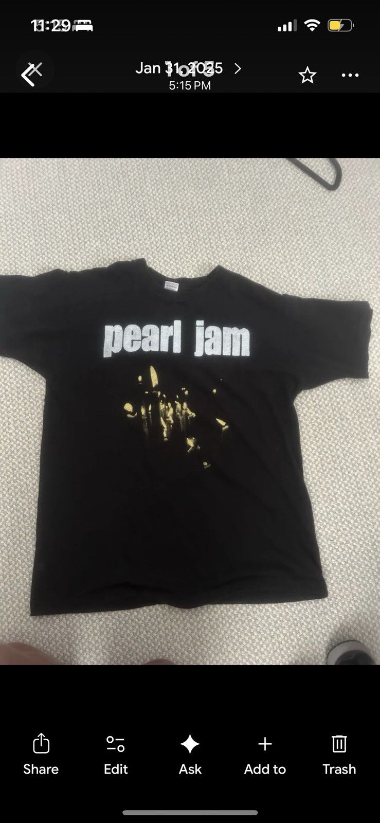 Fruit Of The Loom Pearl jam black promo tee 90s Size US XL / EU 56 / 4 - 3 Thumbnail