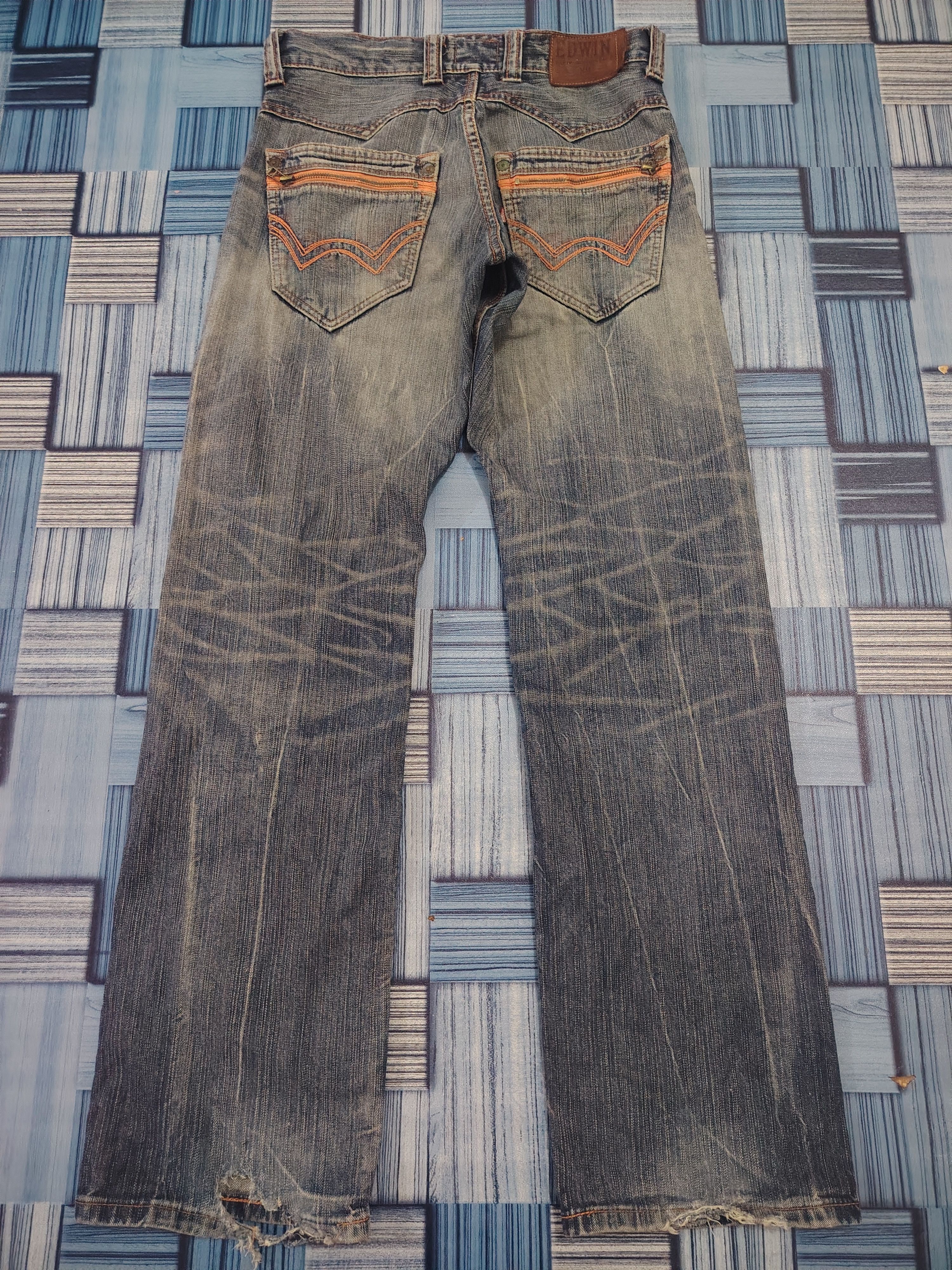 Edwin Edwin Exclusive Vintage Distressed Jeans Orange Stitch Size US 30 / EU 46 - 14 Thumbnail