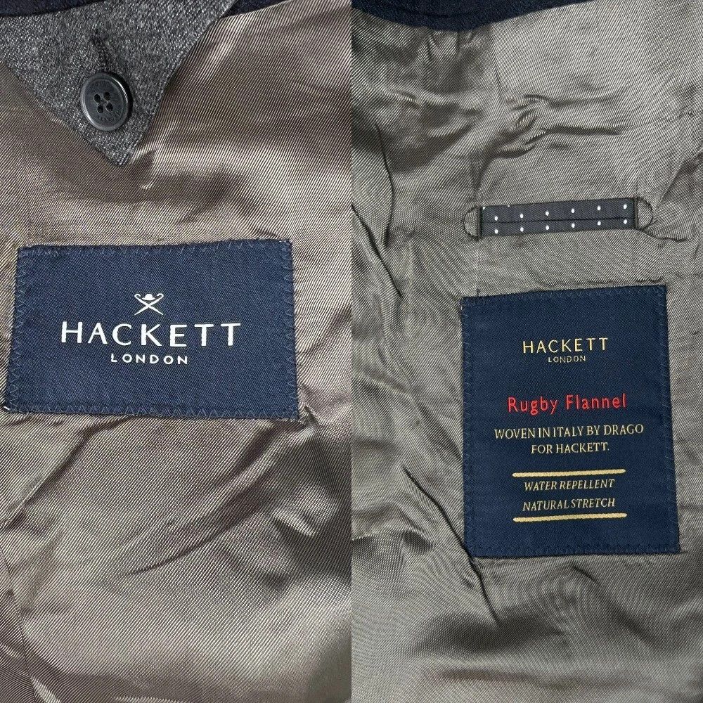 Hackett Hackett London Rugby Flannel Wool Gray Unlined Blazer Jacket Size 40R - 18 Thumbnail