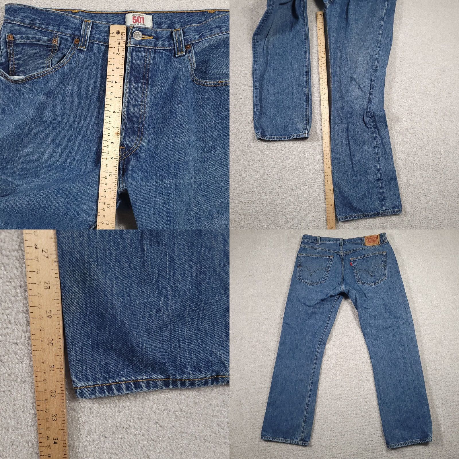 Levi's Levi's 501XX Jeans Mens 38X32 Button Fly Straight Leg Denim Classic Workwear Jeans Mens 38 Regular Blue 5-Pocket Grunge Vintage No Size US 38 / EU 54 - 8 Thumbnail