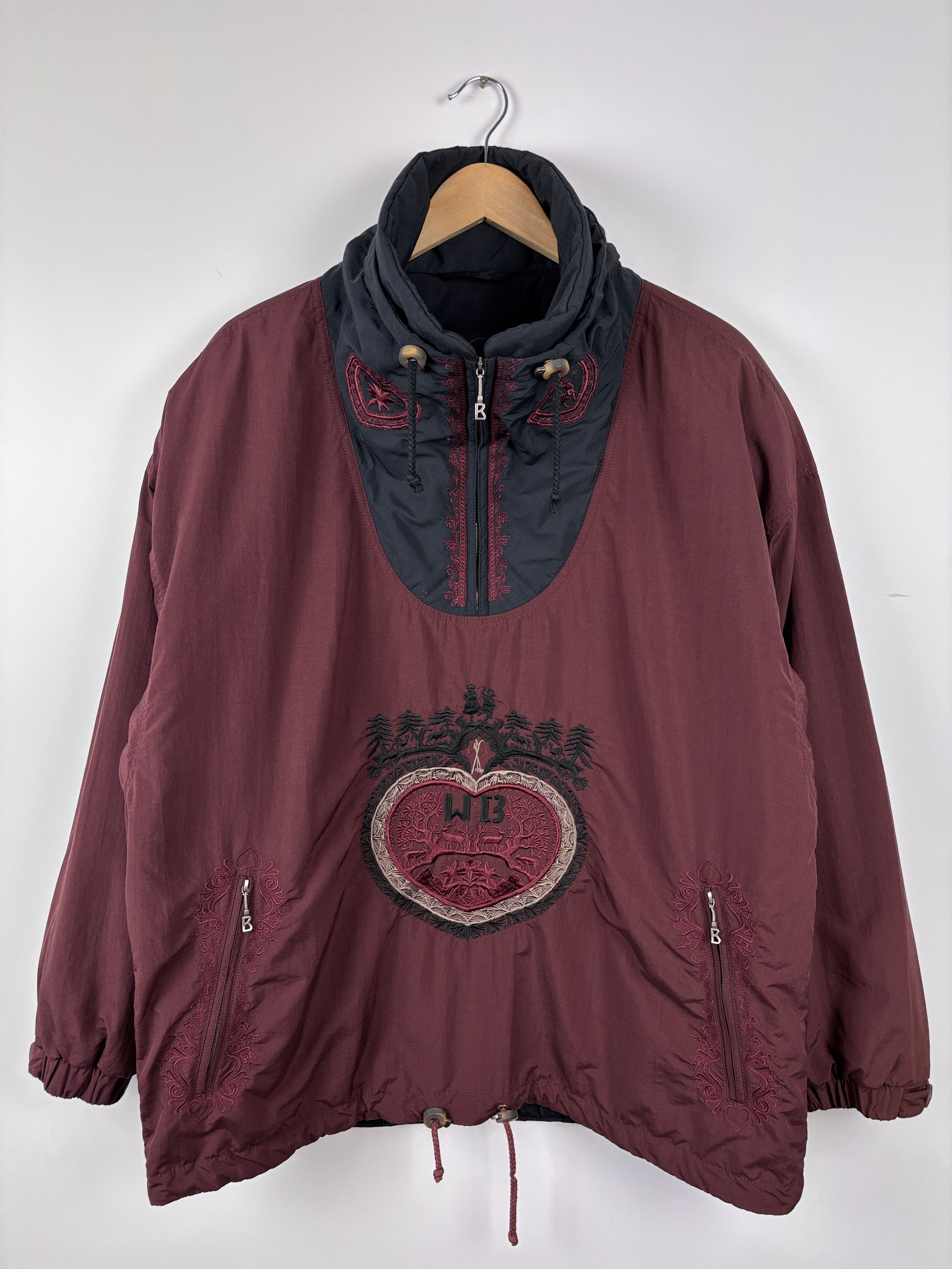 Bogner × Vintage Vintage Bogner Embroidered Anorak Jacket Burgundy Womens M Size M / US 6-8 / IT 42-44 - 1 Thumbnail