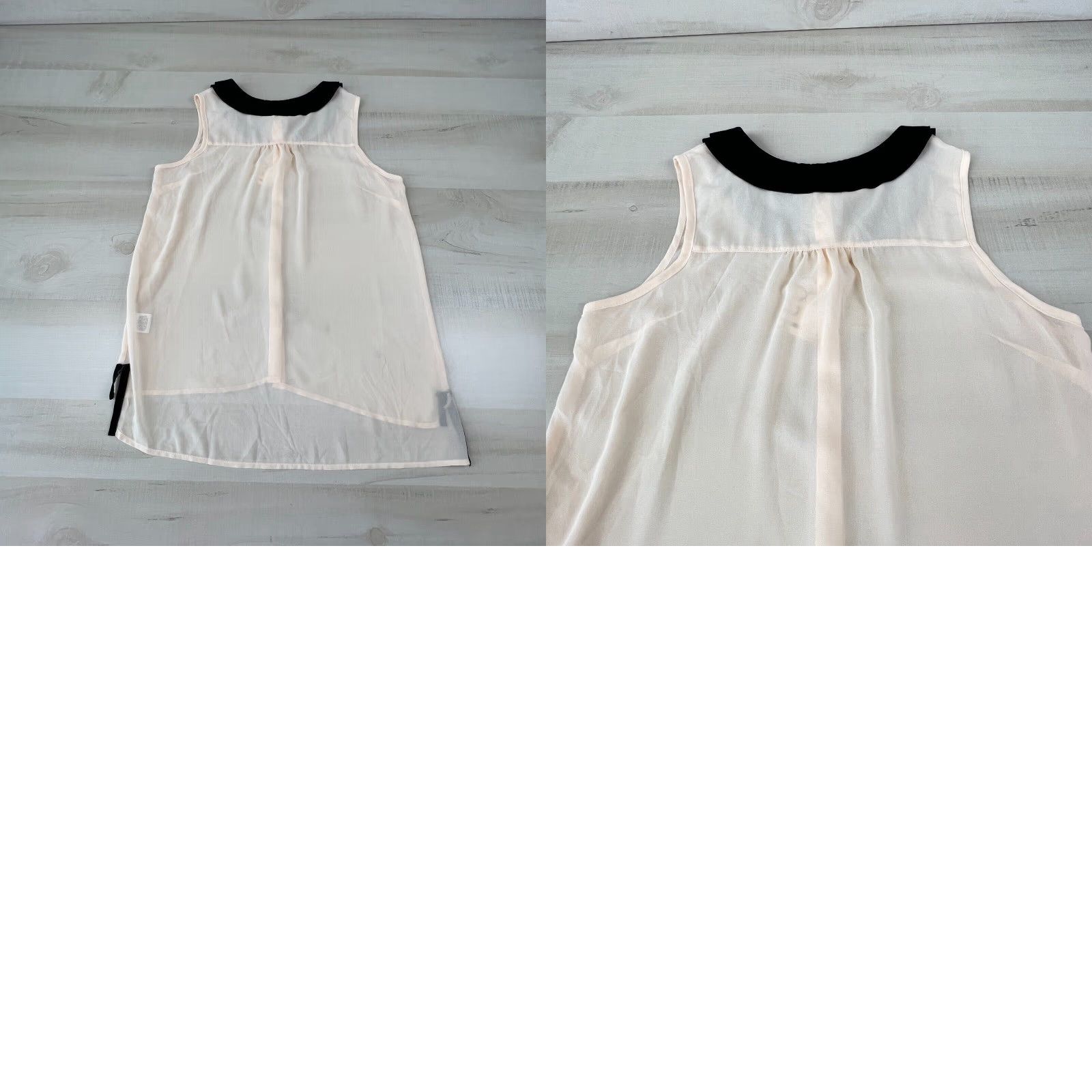 Olive Olive & Oak Blouse Pale Pink Sleeveless Collared Top Womens Medium Lightweight Chiffon Size M / US 6-8 / IT 42-44 - 8 Thumbnail