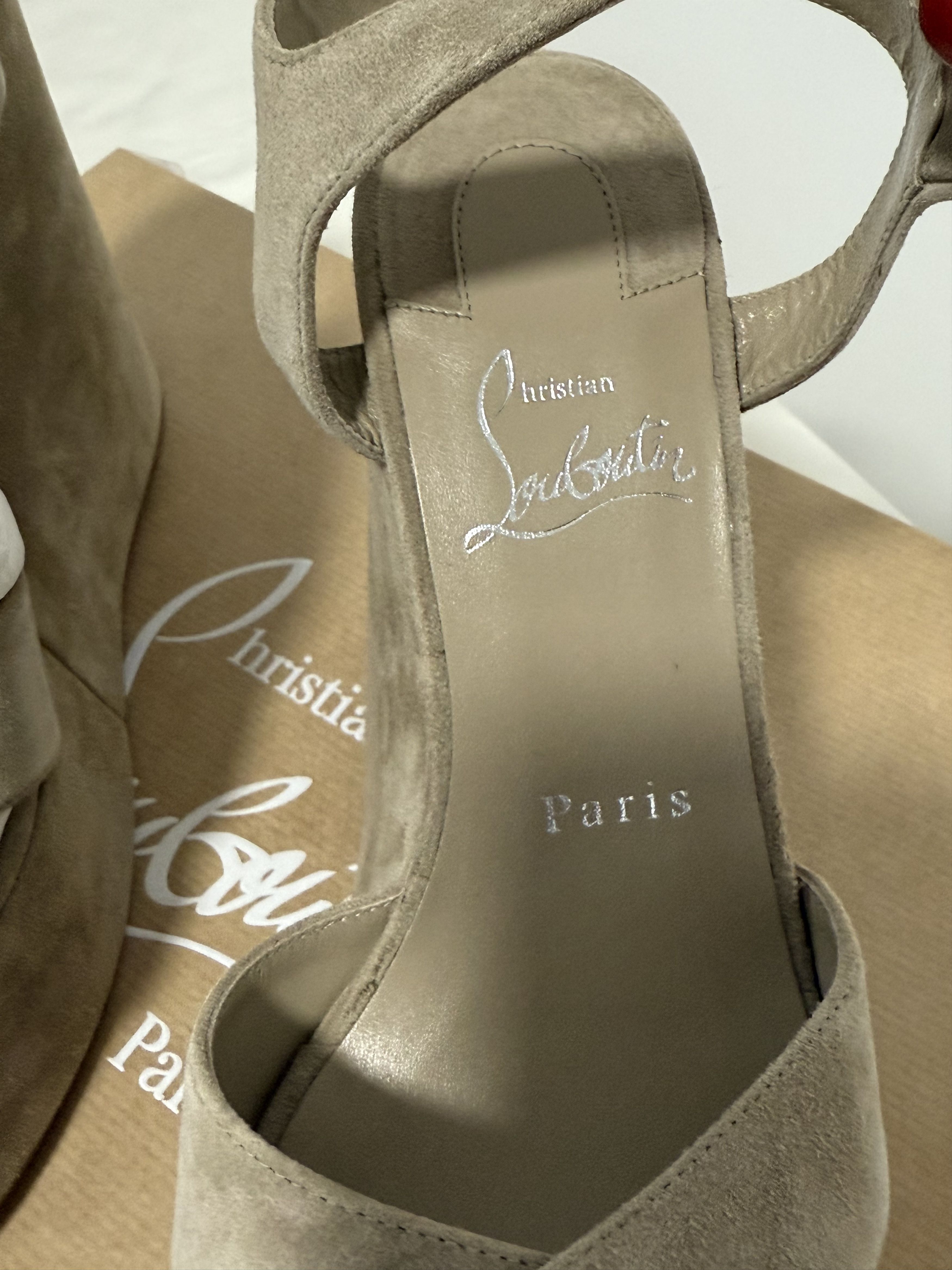 Christian Louboutin Christian Louboutin Beige Suede Wedges Size US 6 / IT 36 - 3 Thumbnail