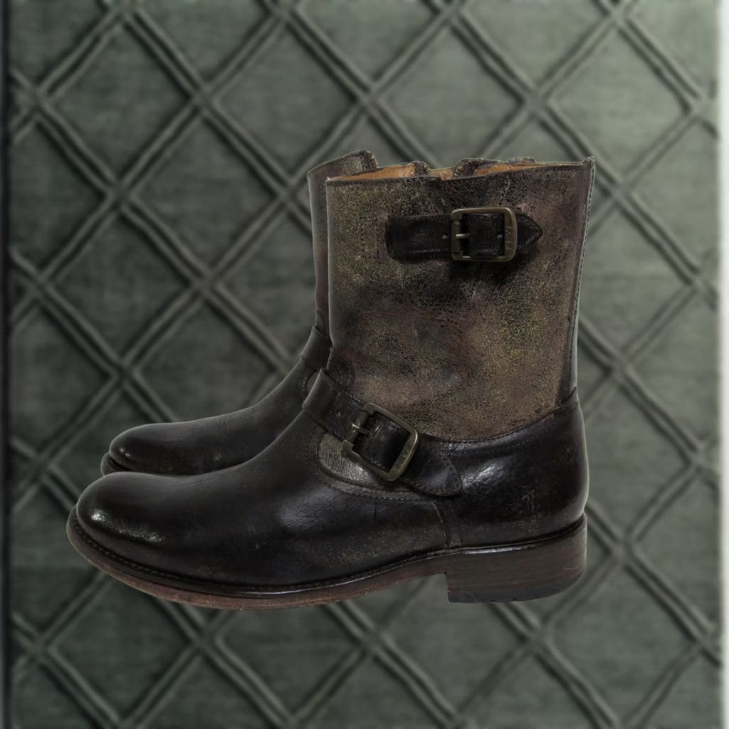 Frye FRYE Men's Brown Leather Motorcycle Boots 10.5 D Biker Size US 10 / EU 43 - 1 Thumbnail