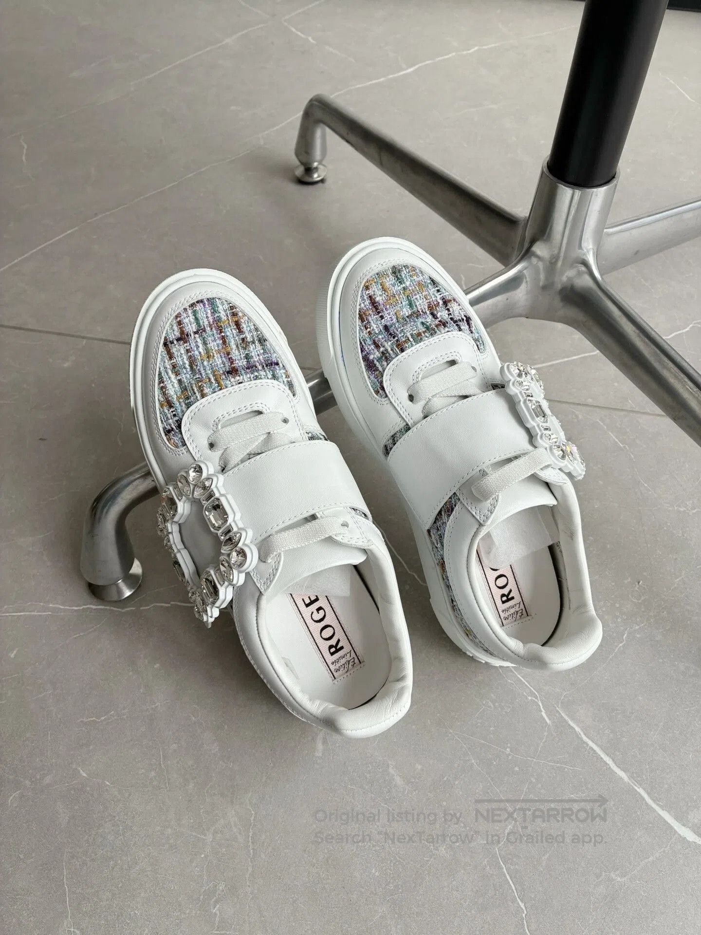 Roger Vivier RV Crystal Buckle Sneakers.