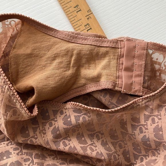 Dior RARE Dior Vintage Kardashian Nude Sheer Monogram Bodysuit 50 Size ONE SIZE - 15 Thumbnail