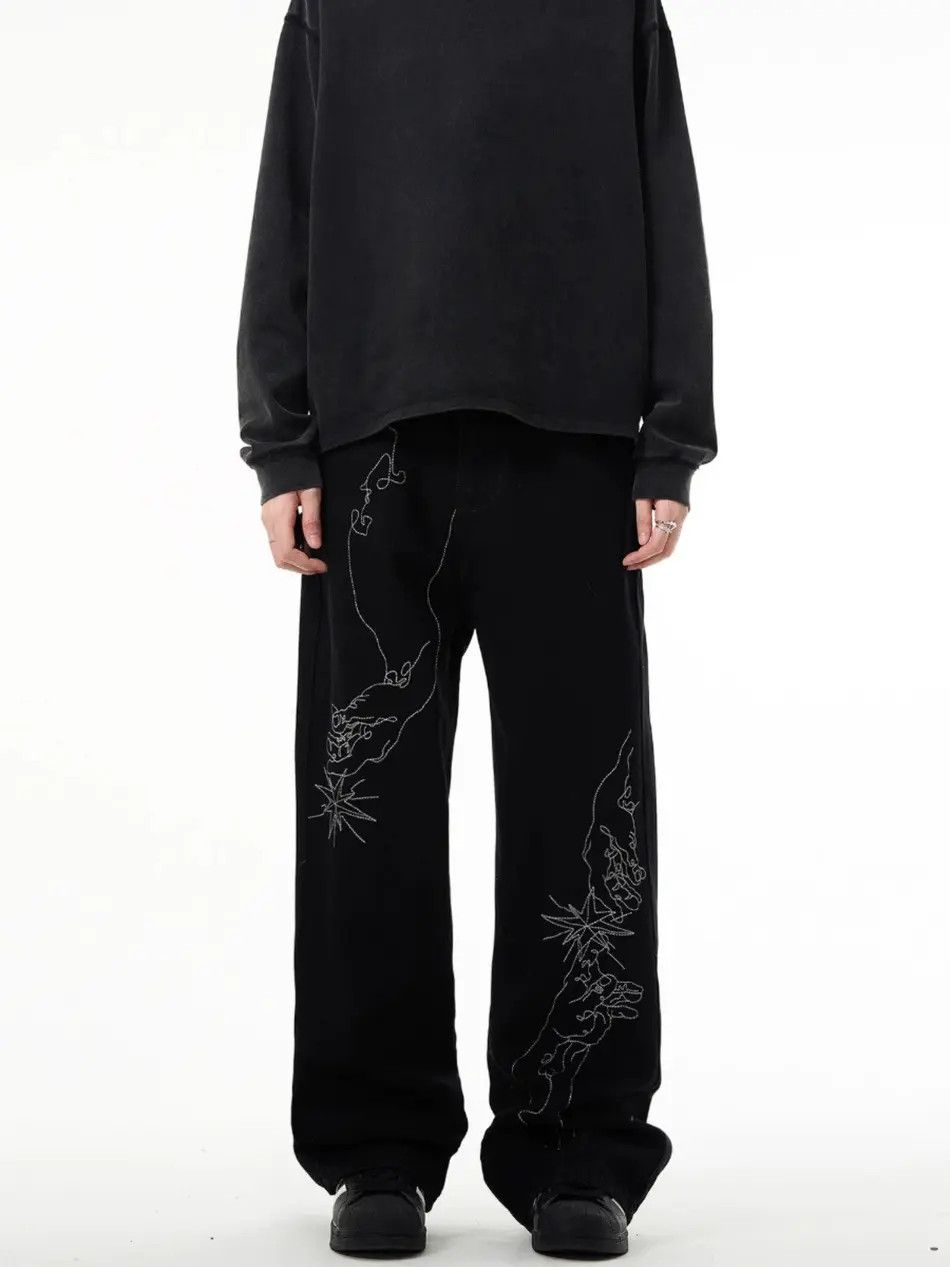 Japanese Brand × Jean Retro loose gradient embroidered jeans Size US 30 / EU 46 - 5 Thumbnail