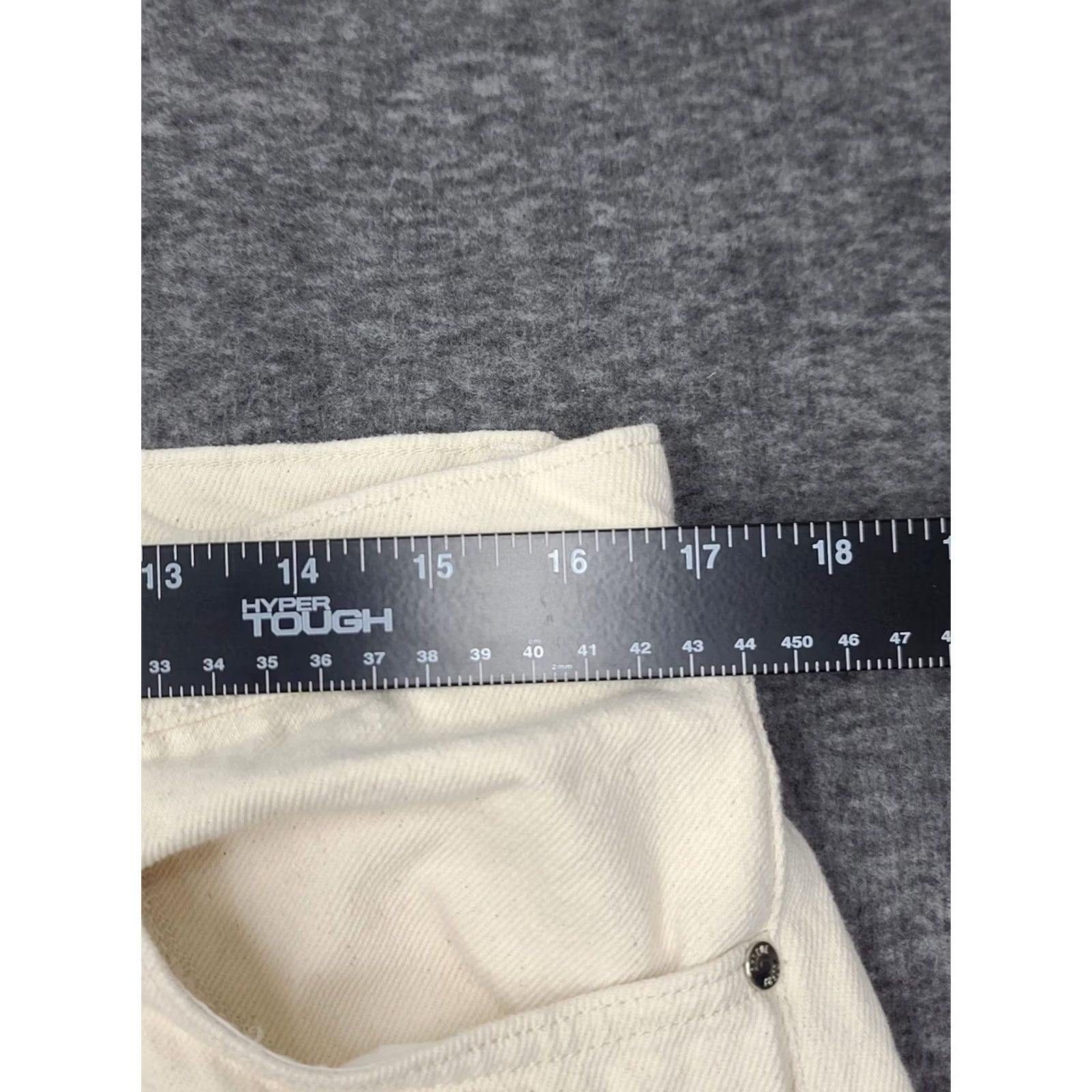 Vintage Djerf Avenue Jeans Cream White Organic Cotton Button Fly Straight Leg 31 Womens Regular Size 31 Inseam 30 Relaxed Vintage No Pattern Solid Size 24" / US 00 / IT 34 - 7 Thumbnail