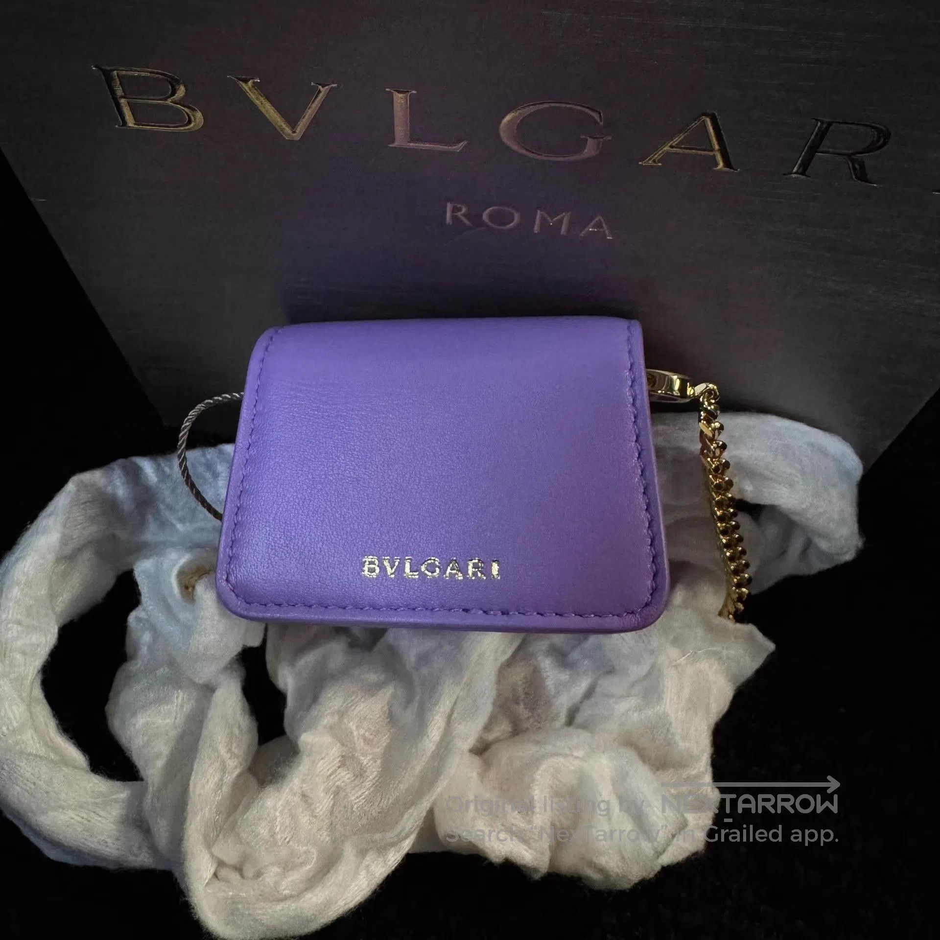 Bvlgari Purple Mini Crossbody Bag with Gold Snake Clasp. Size ONE SIZE - 6 Thumbnail