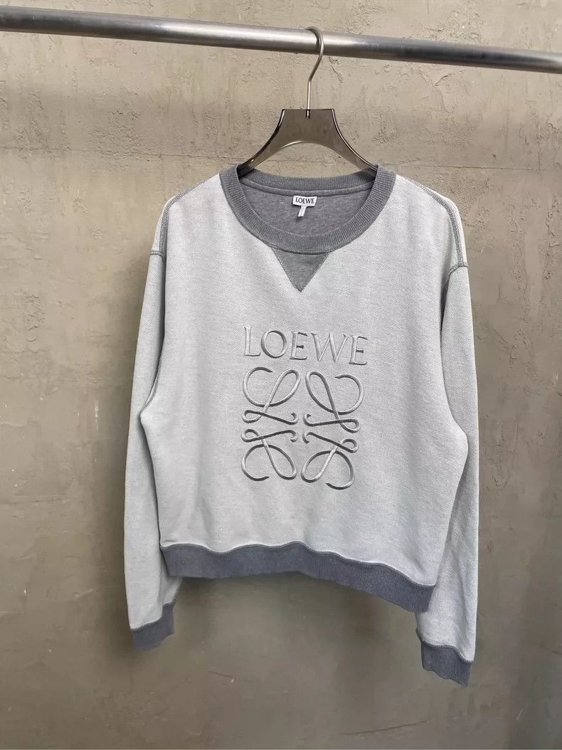 Loewe loewe Gray reverse embroidered logo round-neck sweatshirt 2 Size US M / EU 48-50 / 2 - 1 Thumbnail