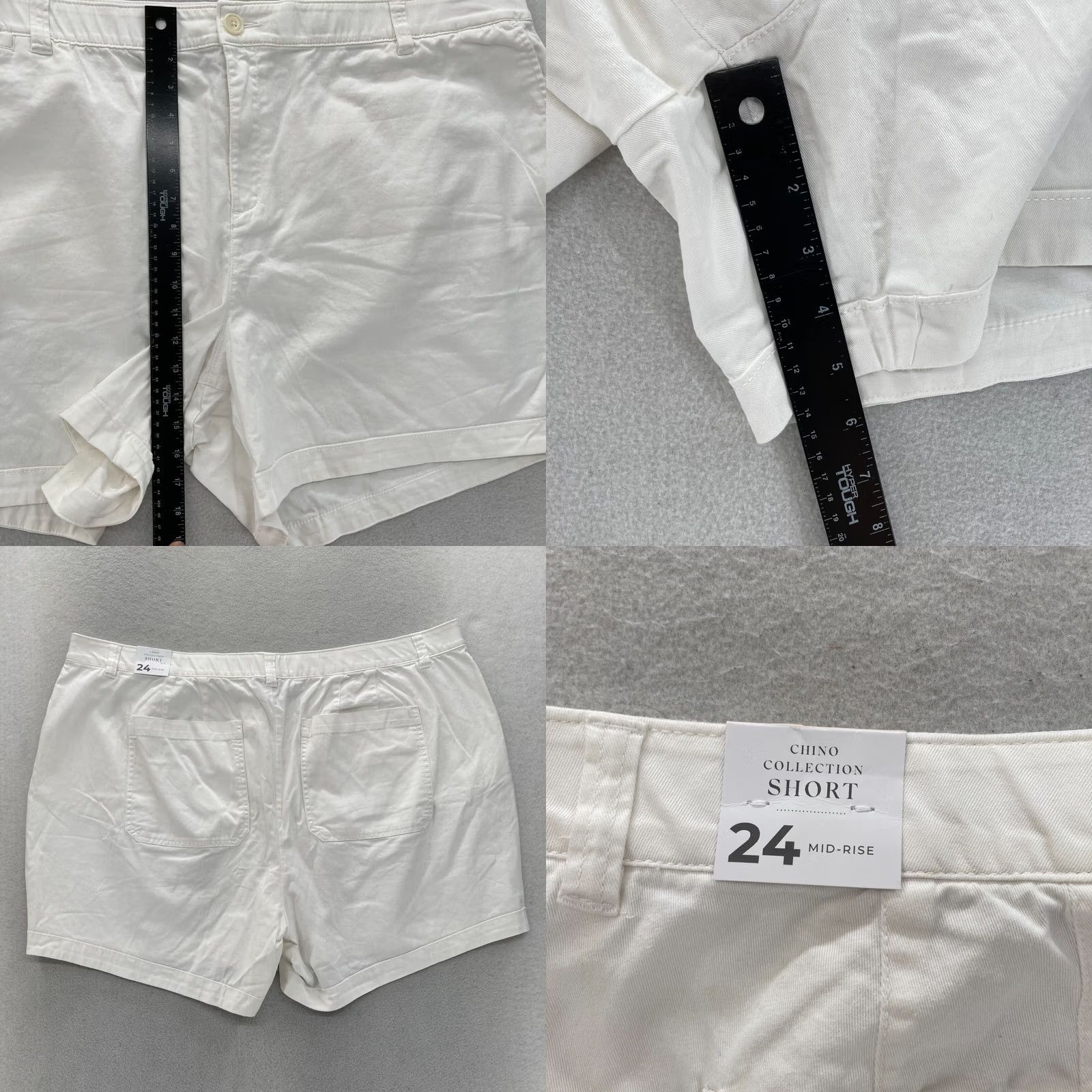 Vintage Lane Bryant Chino Collection Shorts Women's Plus 24 White Stretch Waistband NWT Size 34" / US 12 / IT 48 - 8 Thumbnail