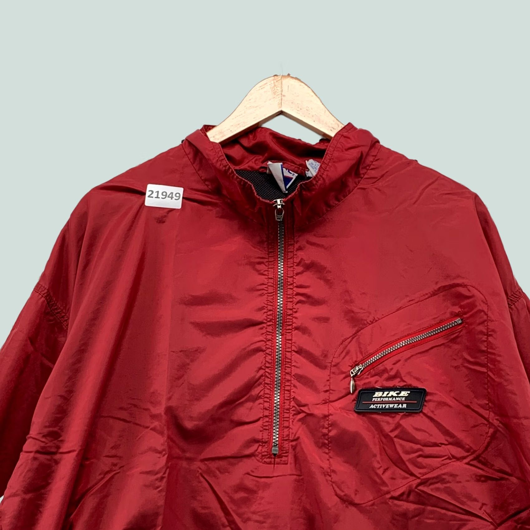Vintage VINTAGE Bike Hooded Windbreaker Pullover Jacket Red Mens XL Size US XL / EU 56 / 4 - 1 Thumbnail