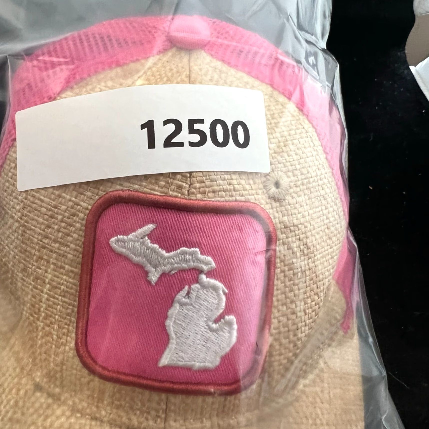 Vintage Home Free Womens Cap Adjustable Pink Tan Burlap Embroidered Michigan Size ONE SIZE - 8 Thumbnail
